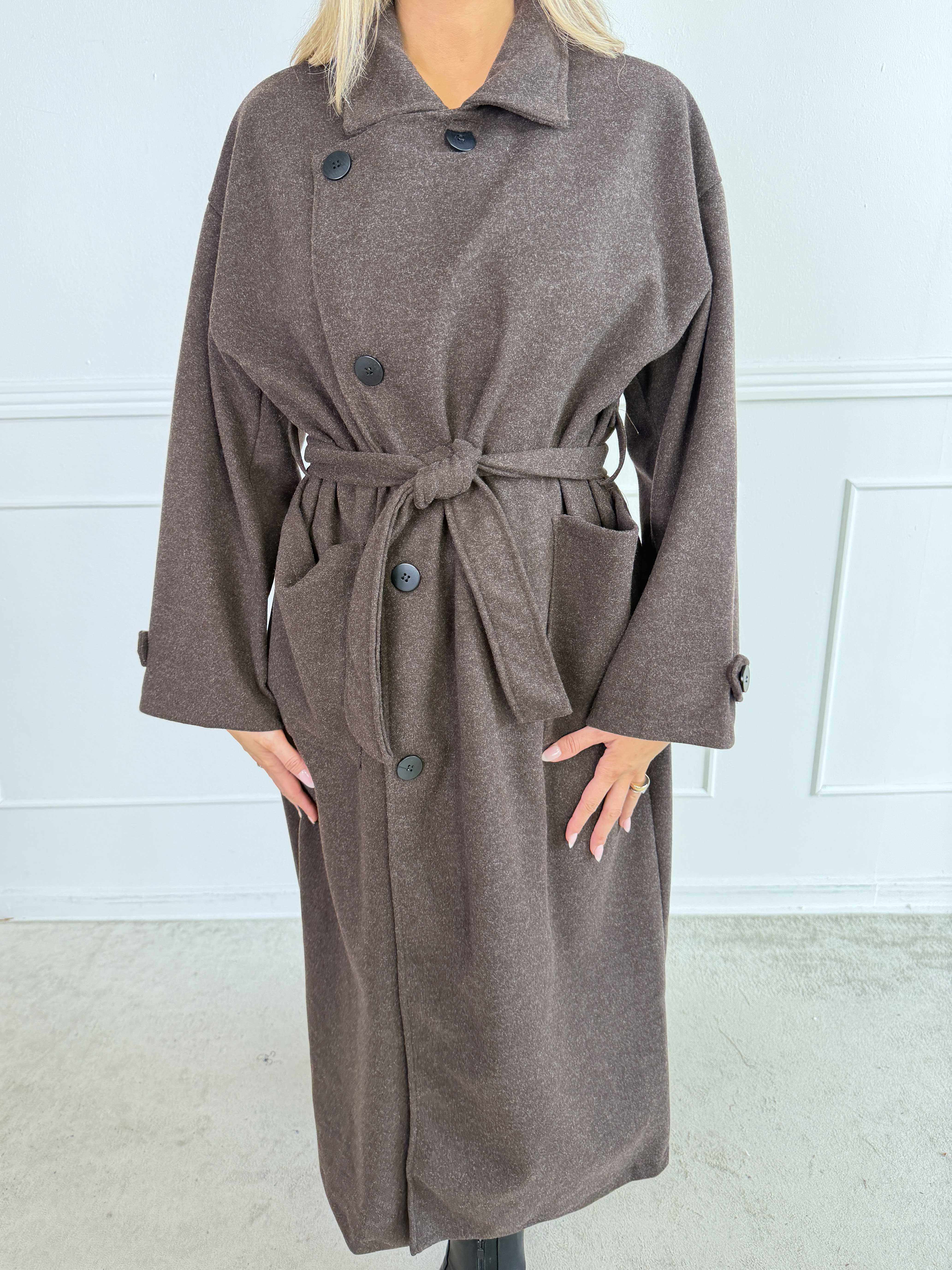 Gianna – Snygg och mjuk trenchcoat med stora fickor