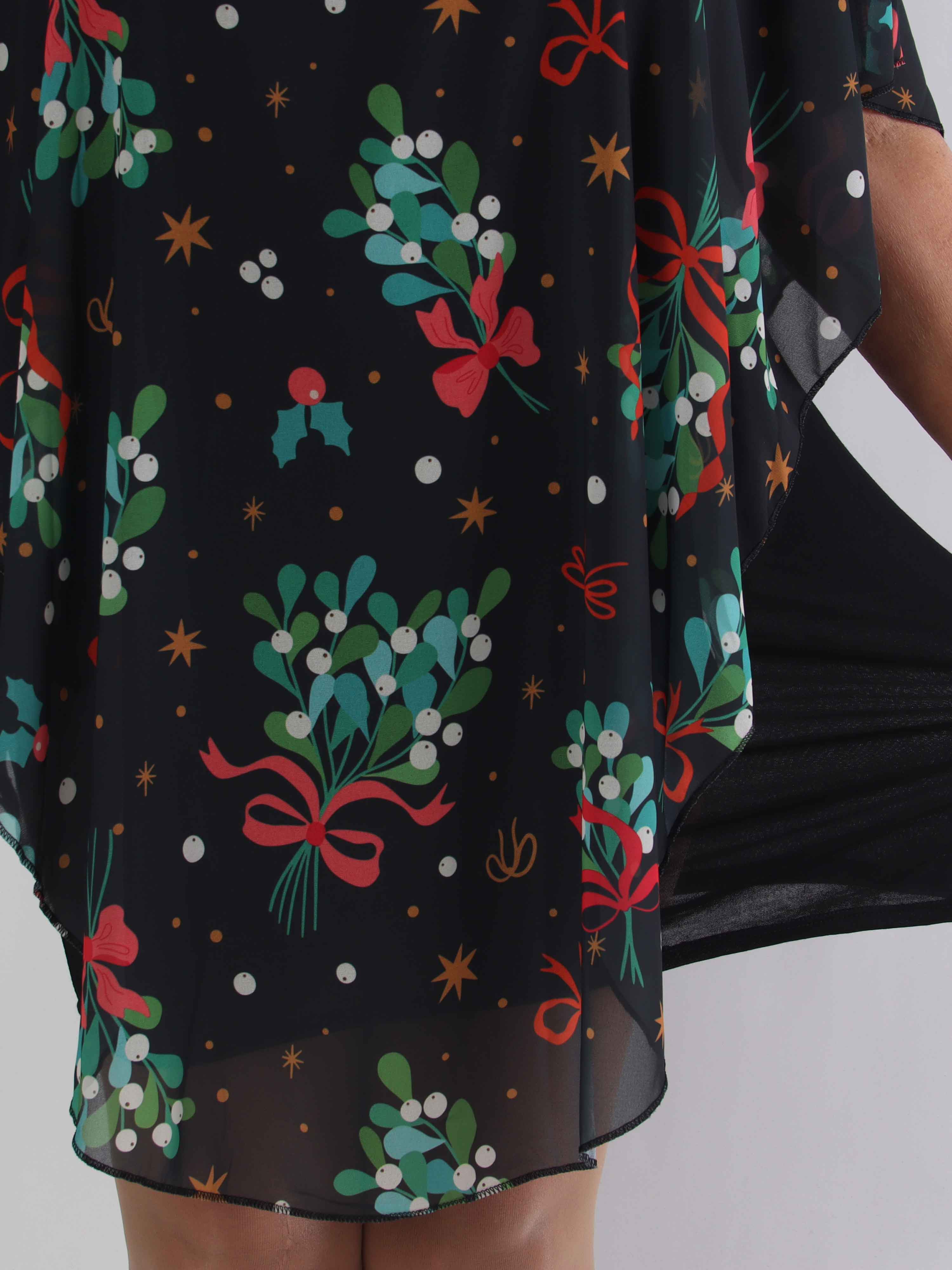 Kenya Mistletoe - Plus size tunikaklänning med mistelmotiv