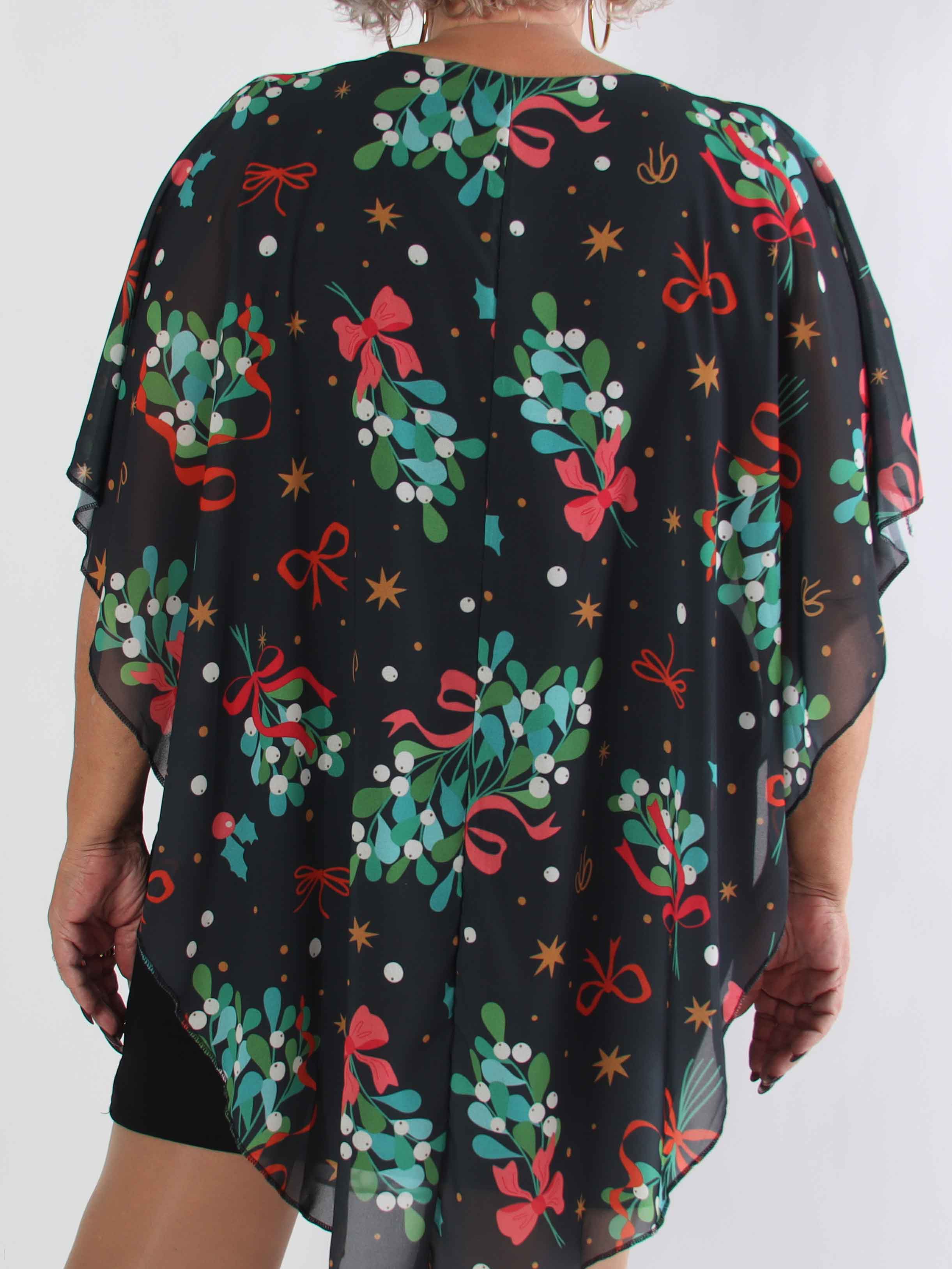 Kenya Mistletoe - Plus size tunikaklänning med mistelmotiv