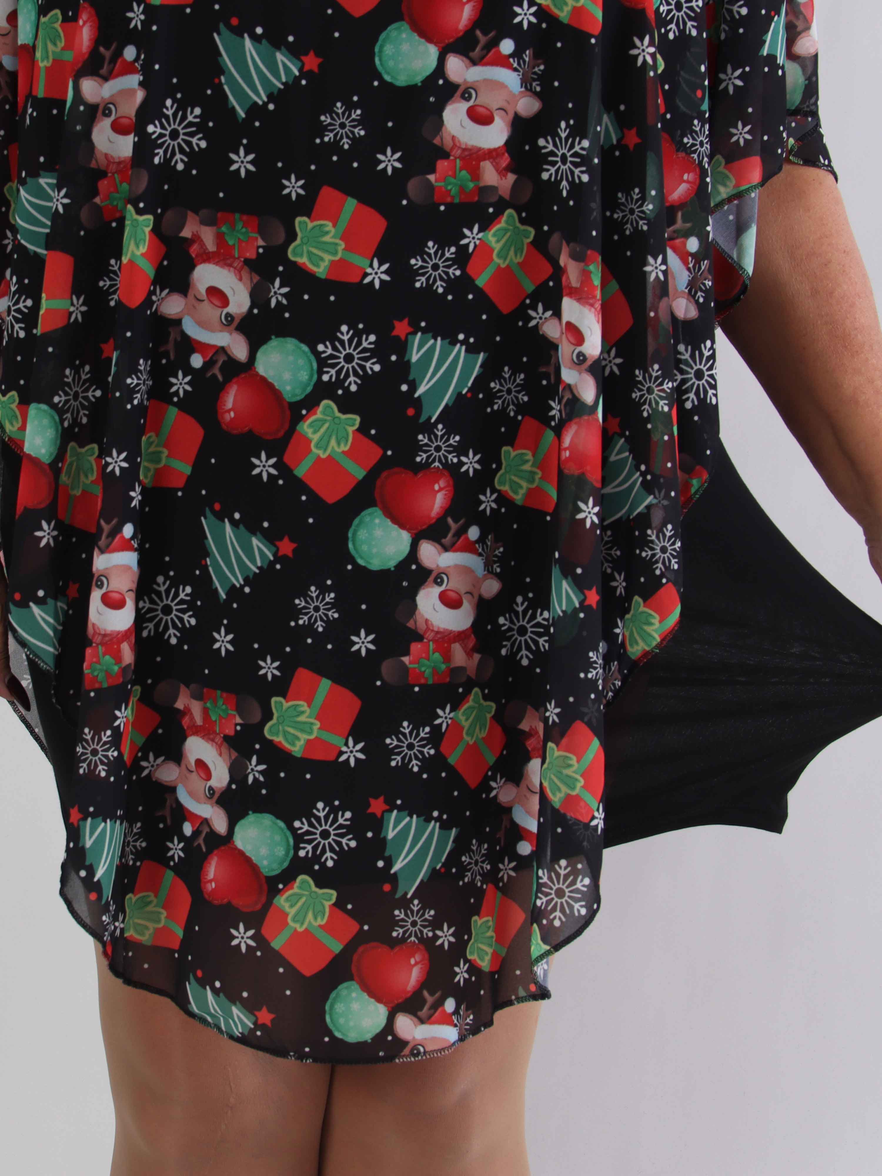 Kenya Christmas - Plus size tunikaklänning med julmotiv