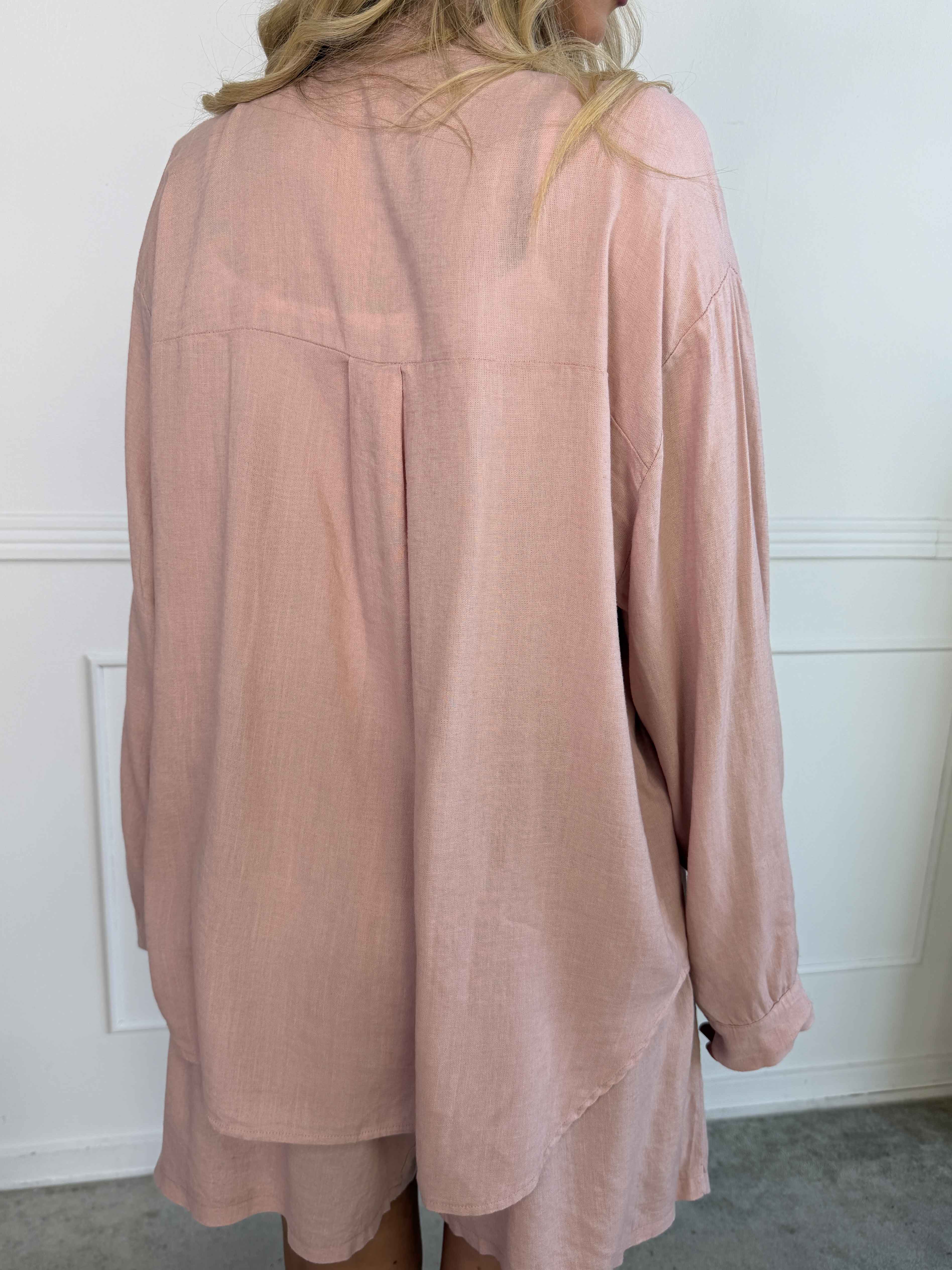 Clara Shirt - Enfärgad skjorta i viskos och linne
