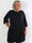 Nancy Glitter Short L/S - Plisserad plus size klänning med fickor och glitter