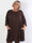 Nancy Glitter Short L/S - Plisserad plus size klänning med fickor och glitter
