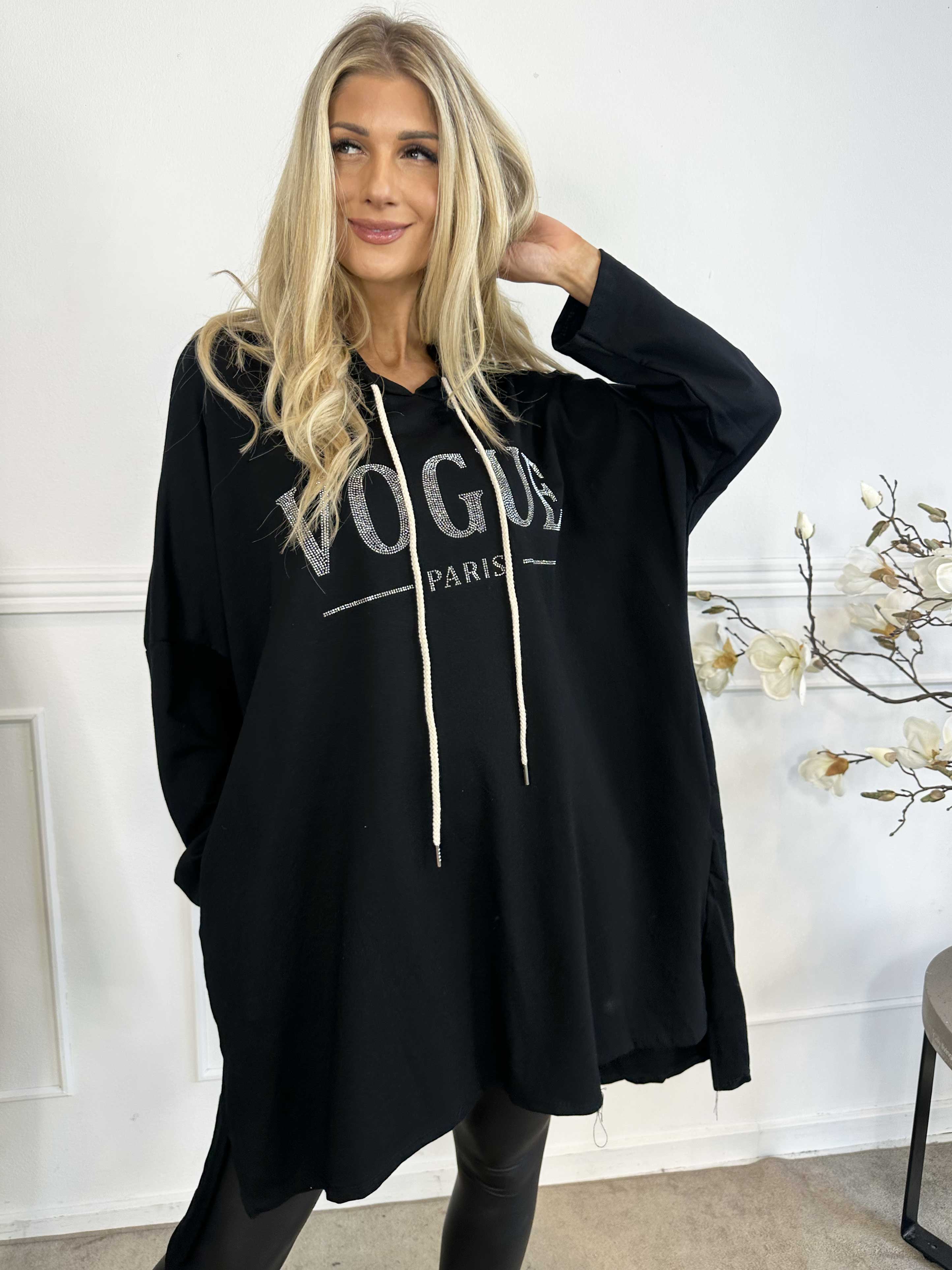 Vogue Hoodie - Hoodieklänning med mockahals