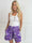 Pams Butterfly Shorts - Elastiske shorts med sommerfugleprint og gulddetaljer
