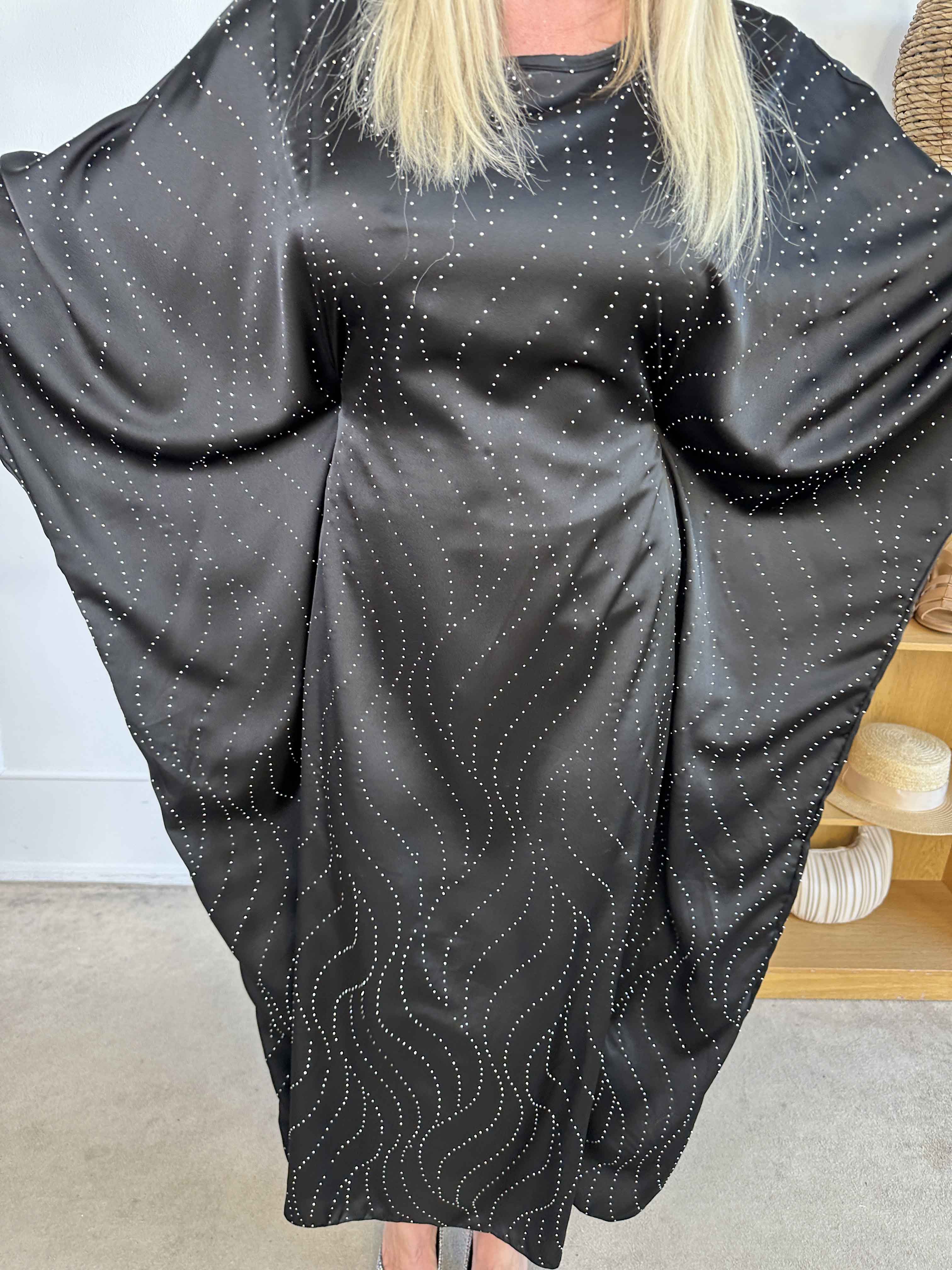 Winnie - Lång elegant tunikaklänning med strass