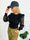 Diamond - Stickad blus med broderade ärmar och volangdetaljer