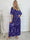 Pams Butterfly - Lång elastisk plus size-klänning med smockad midja