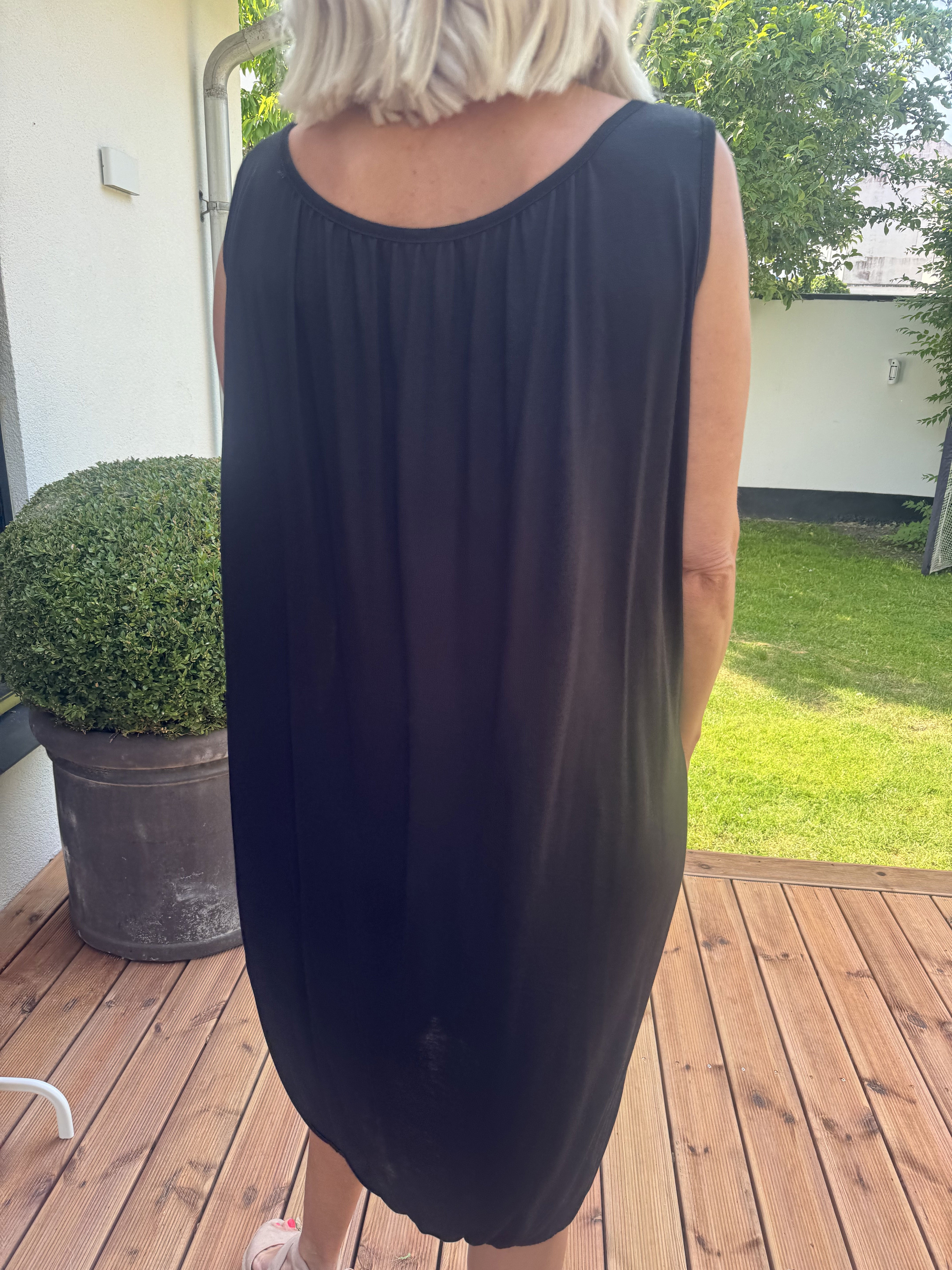 Miracle Sleeveless Dress - Basic klänning i viskos med resår nedtill