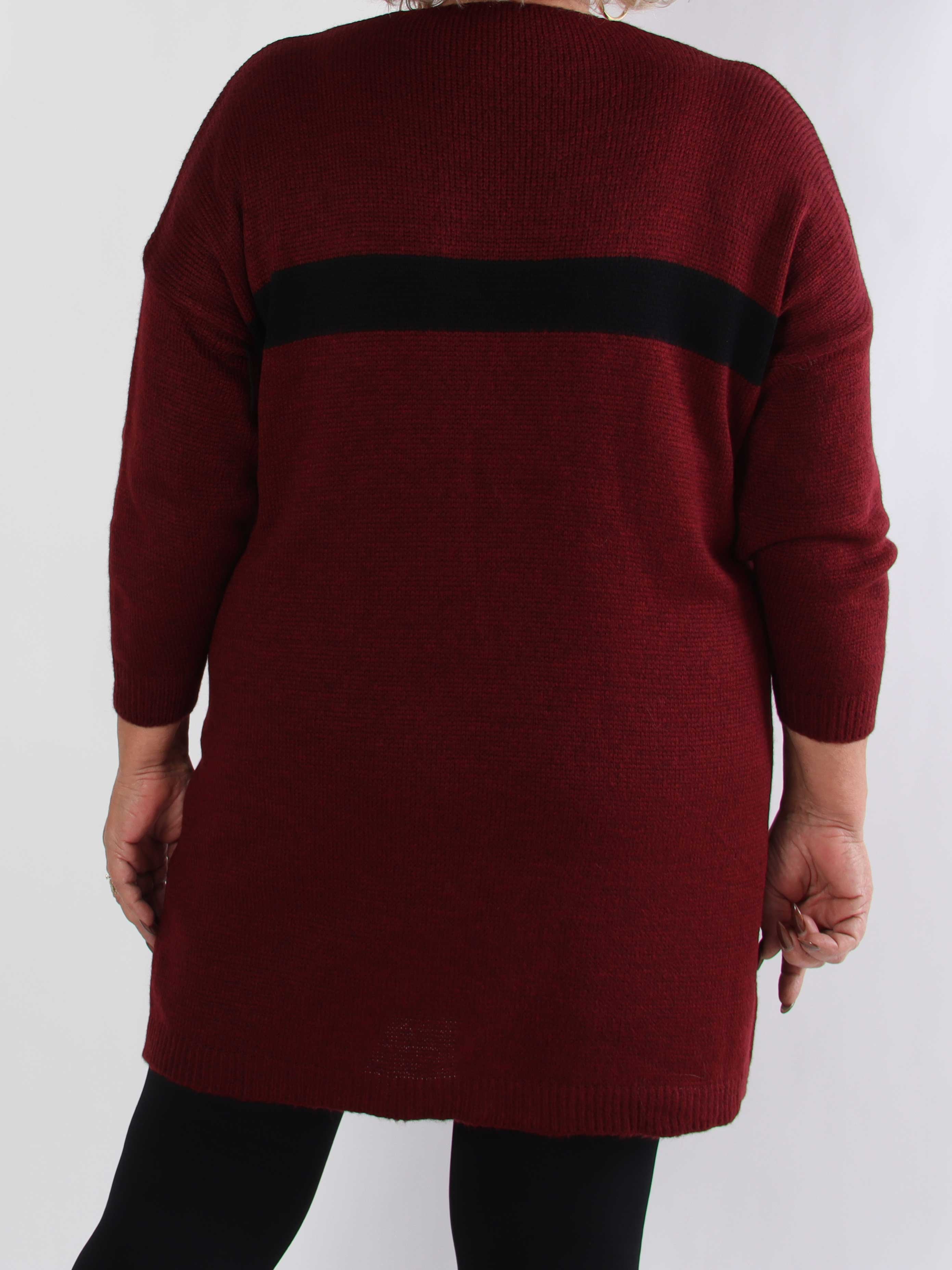 Berra - Stickad plus size klänning med band och rosett