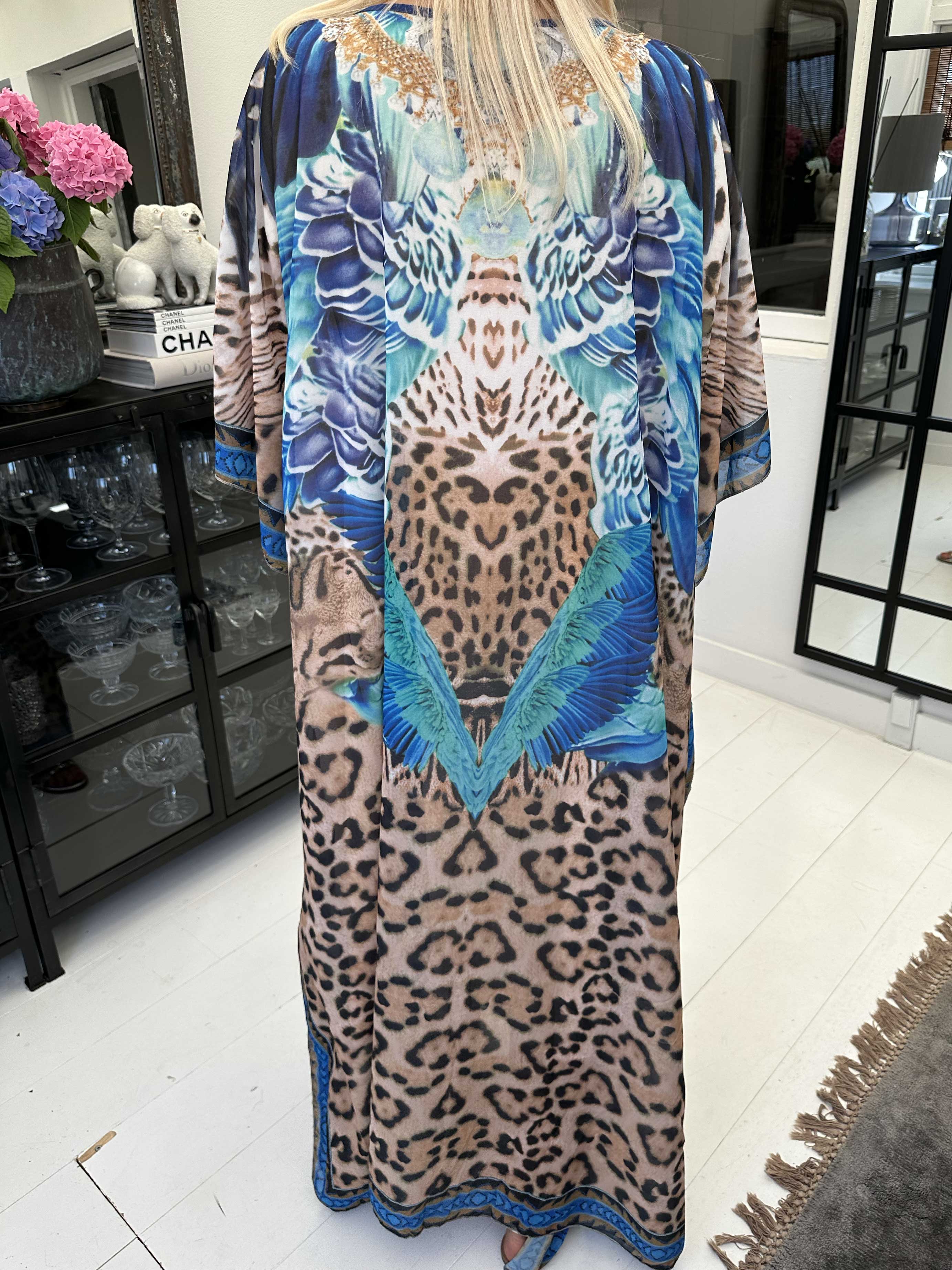 Sasha Leo - Lång tunika med leopardmönster och strass