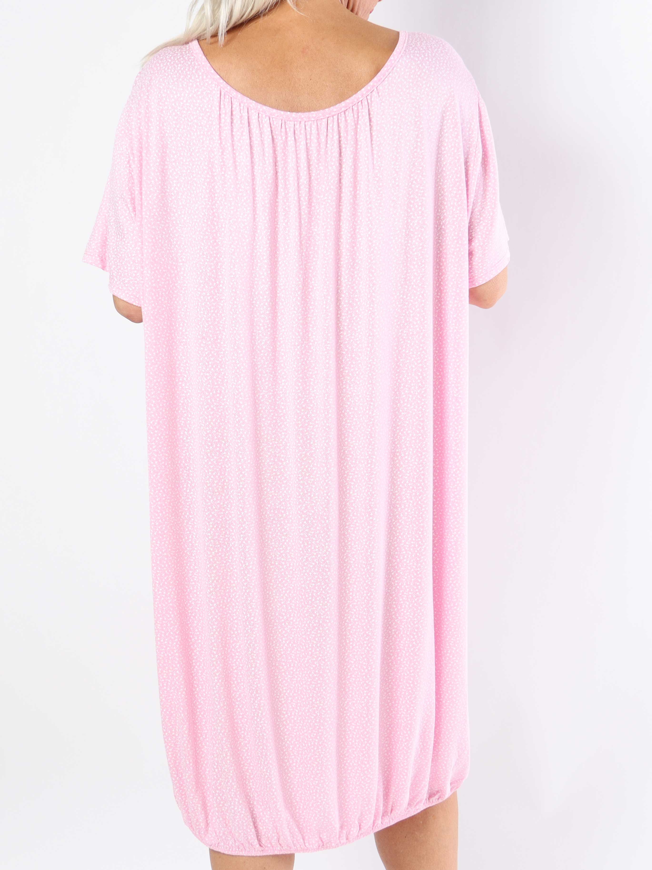 Miracle Flower Dress - Plus size-klänning i viskos med resår i nederkanten