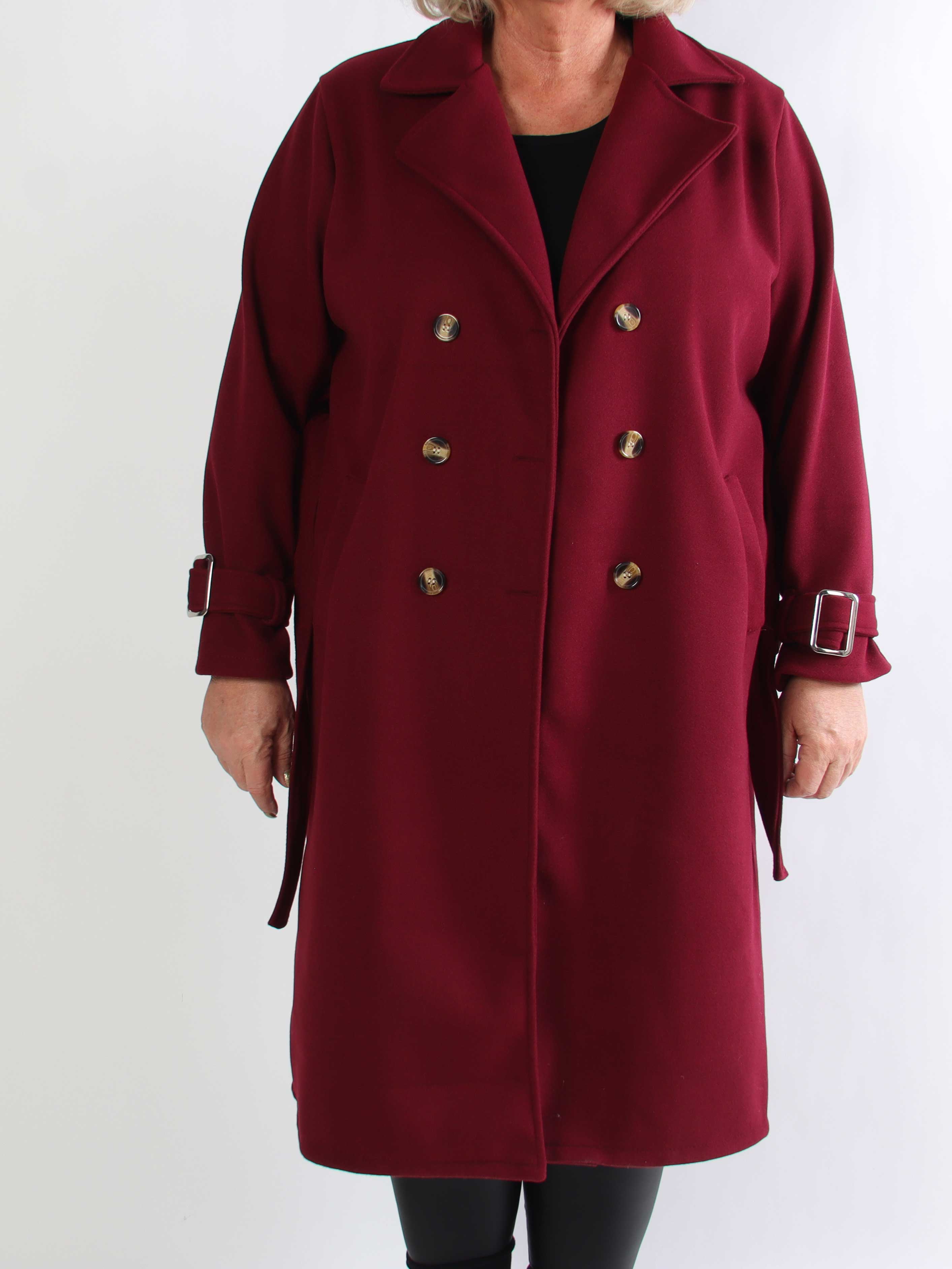 Sharpay Coat - Plus size trenchcoat med knytband