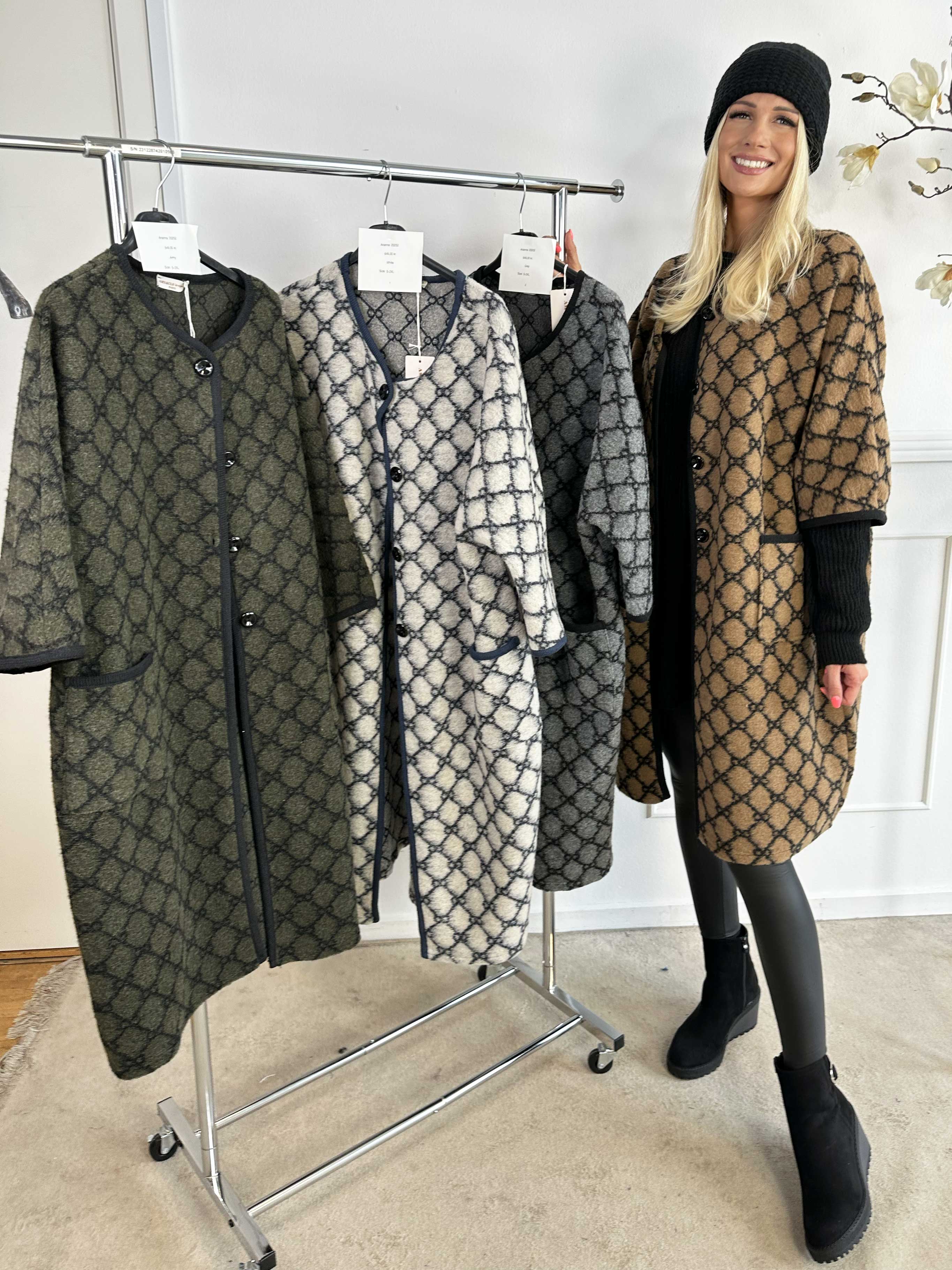 Arianna - Mönstrad kappa med ullfoder