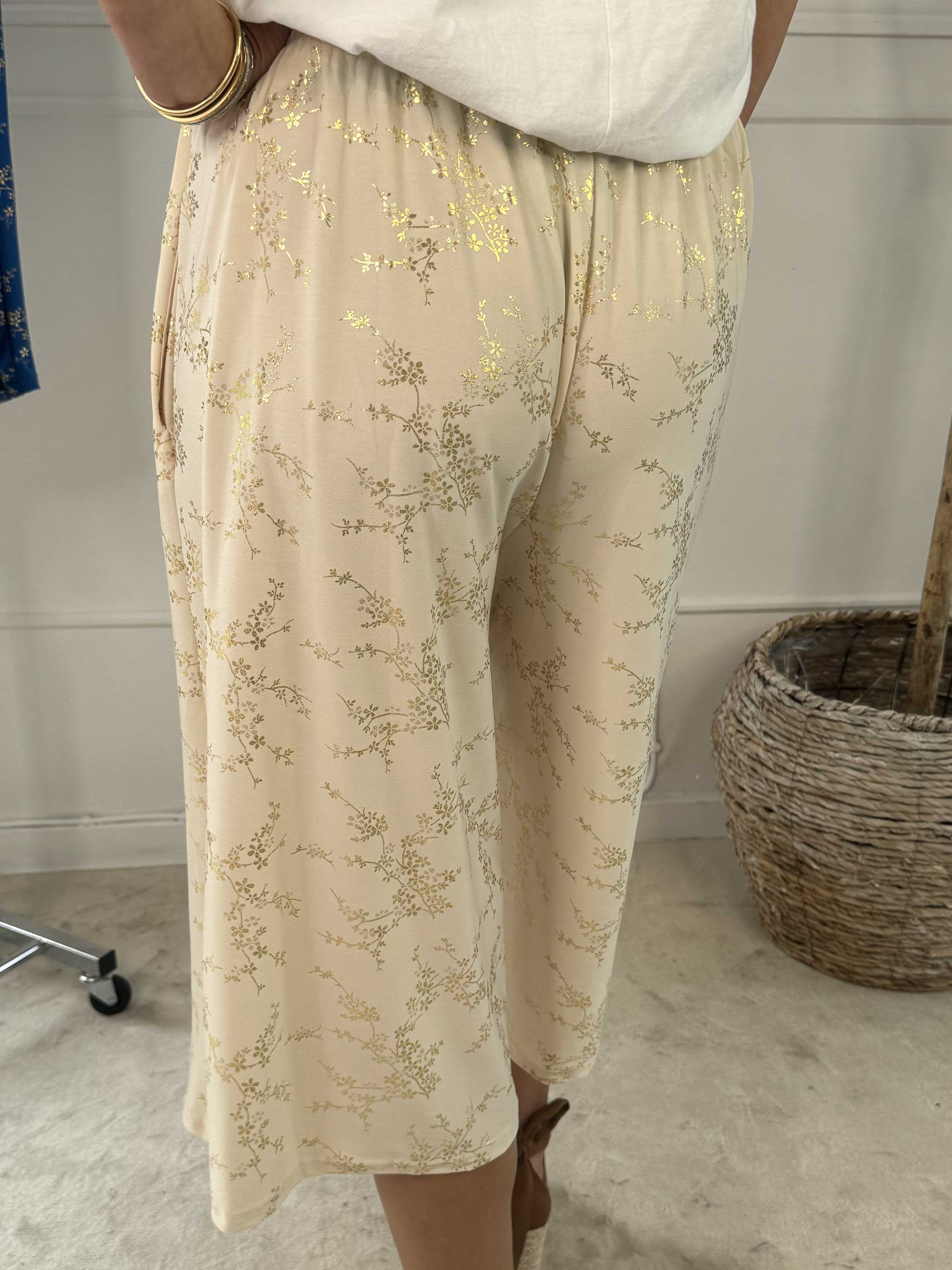 Pams Gold Knickers - Knickers i elastiskt tyg med resårkant