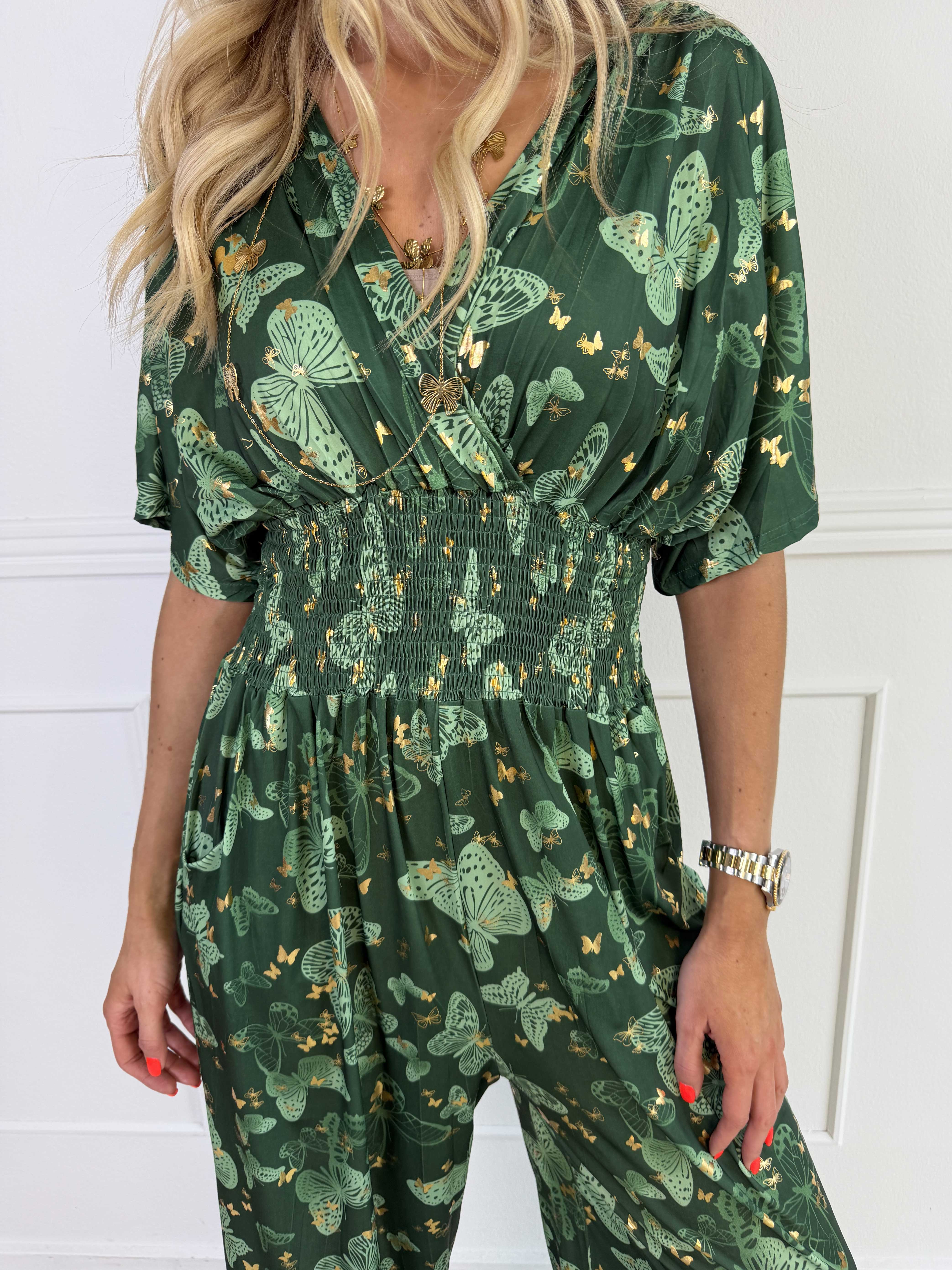 Pams Butterfly Jumpsuit - Elastisk jumpsuit med fjärilsmönster