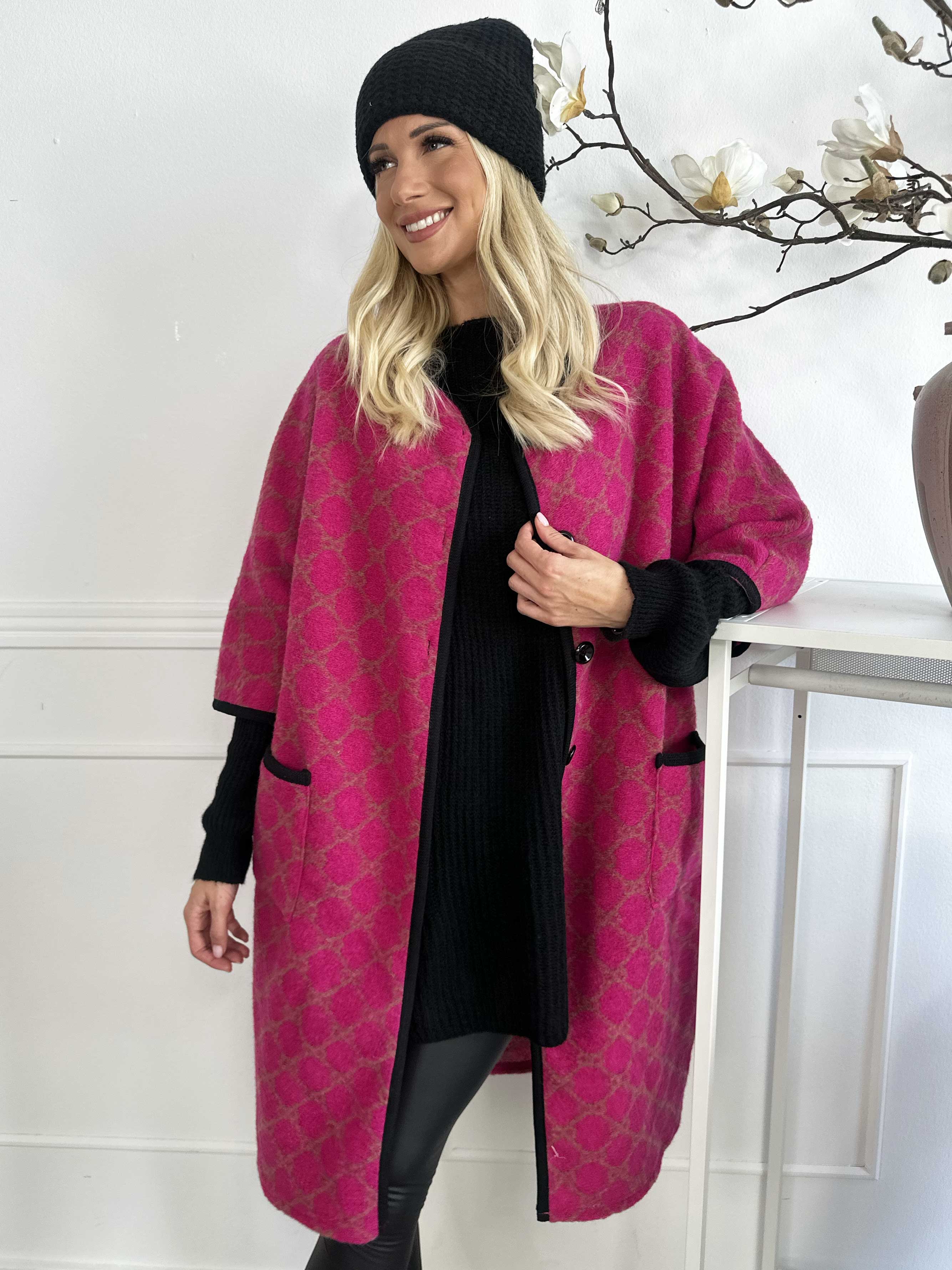 Arianna - Mönstrad kappa med ullfoder