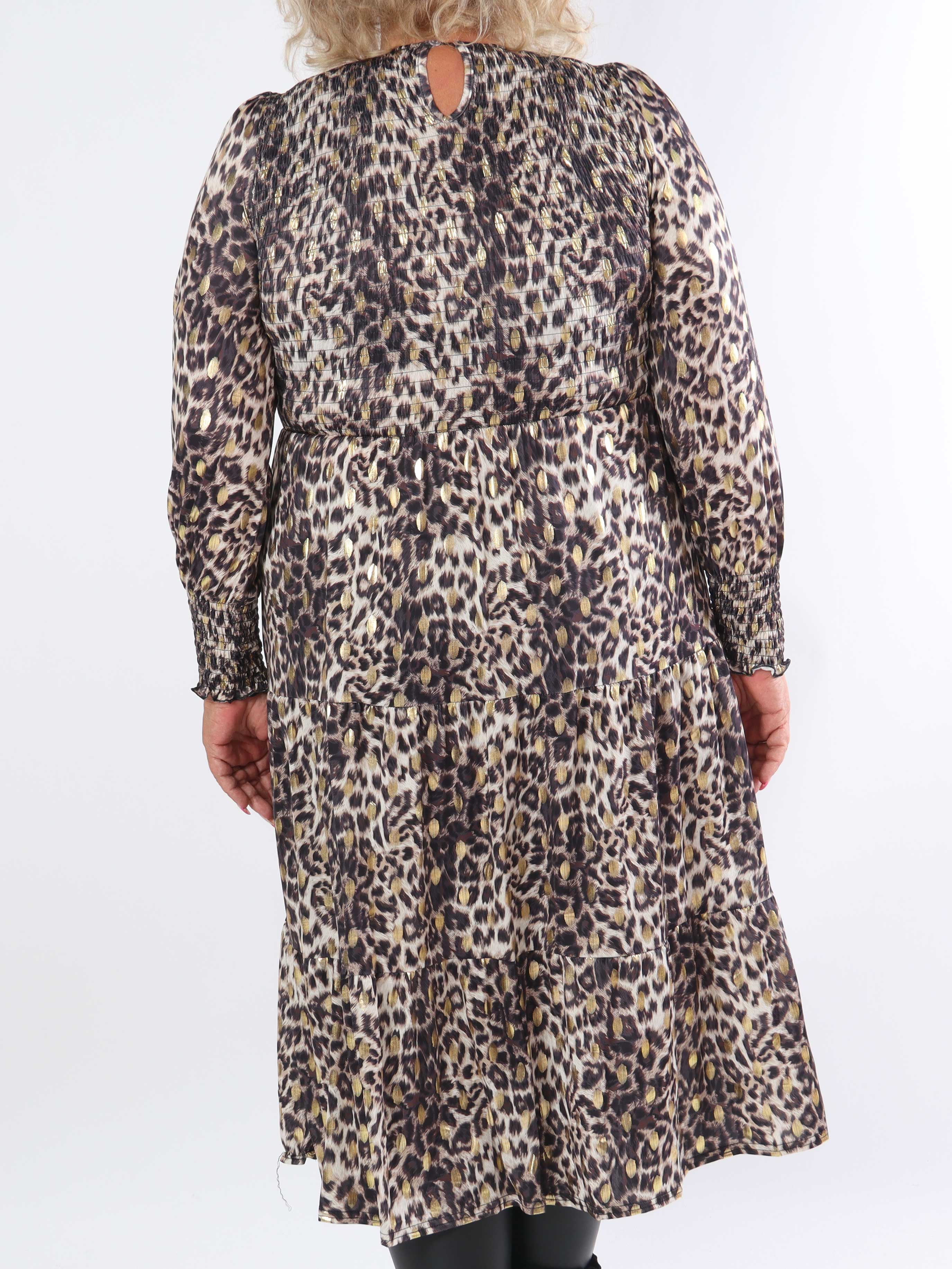 Kelly Long - Stretch plus size klänning med smock över bröstet