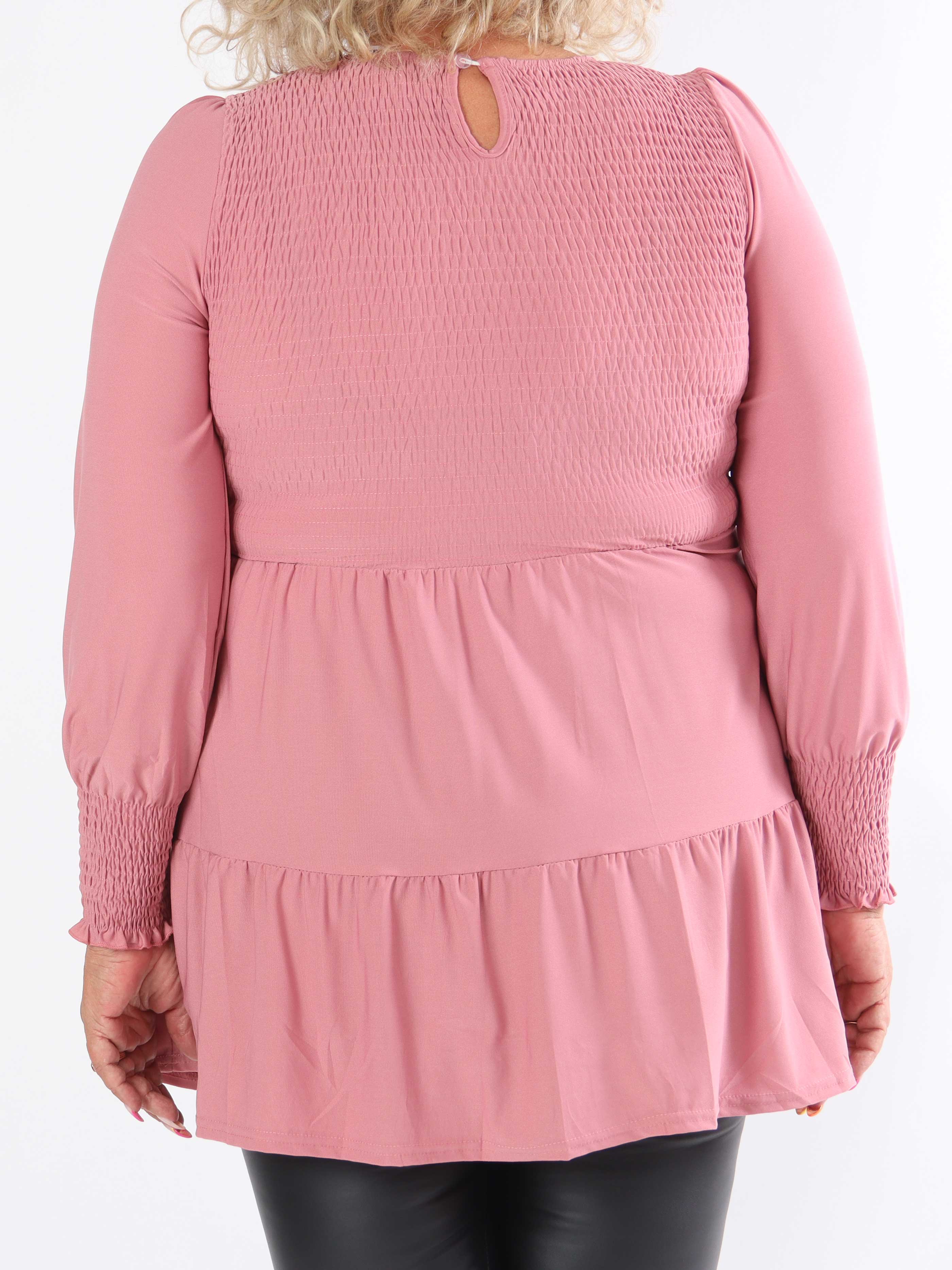 Kelly Shirt - Elastisk plus size blus med smock över bröstet