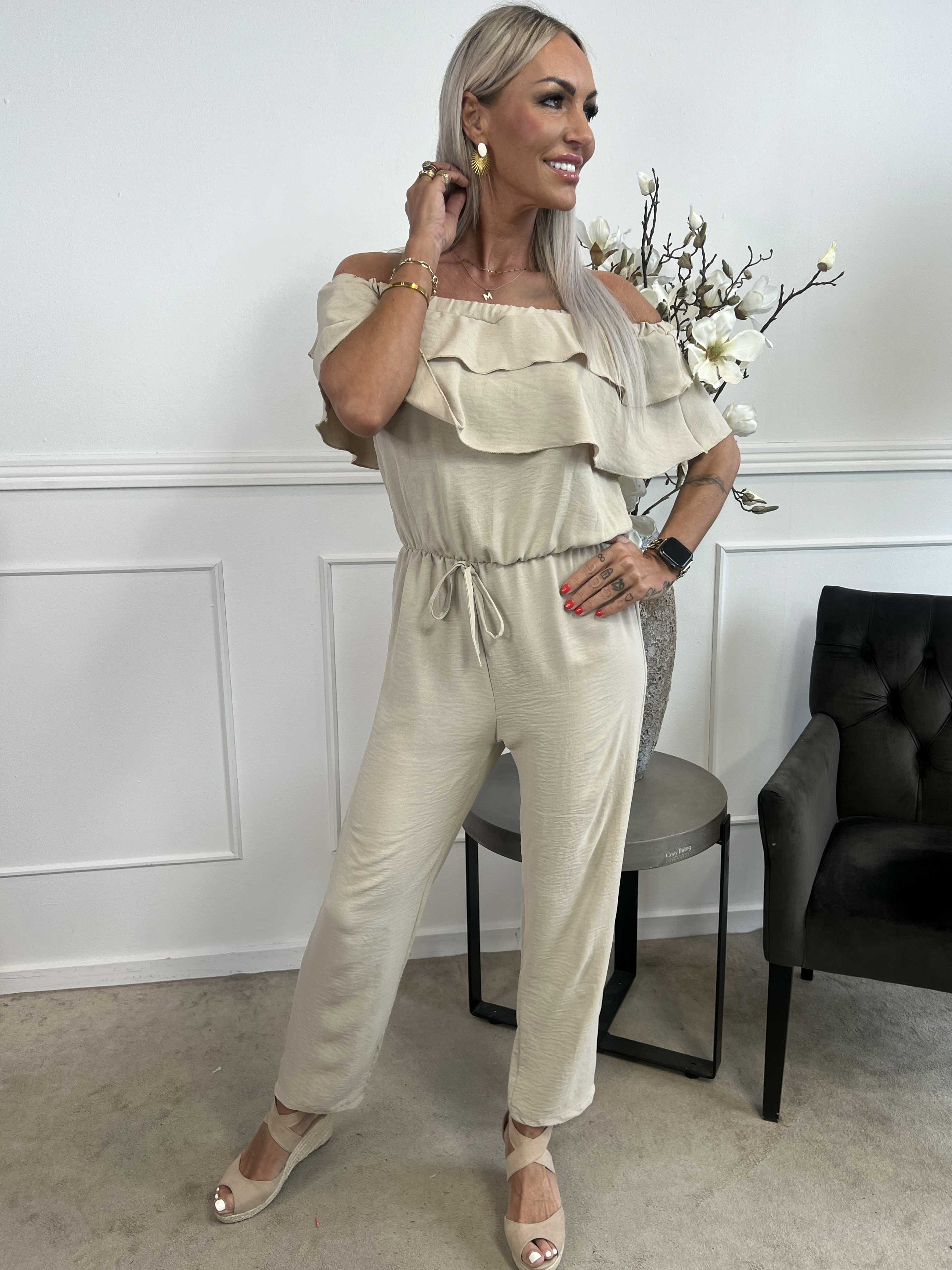 Loulou - Byxdress med volang och resårfåll
