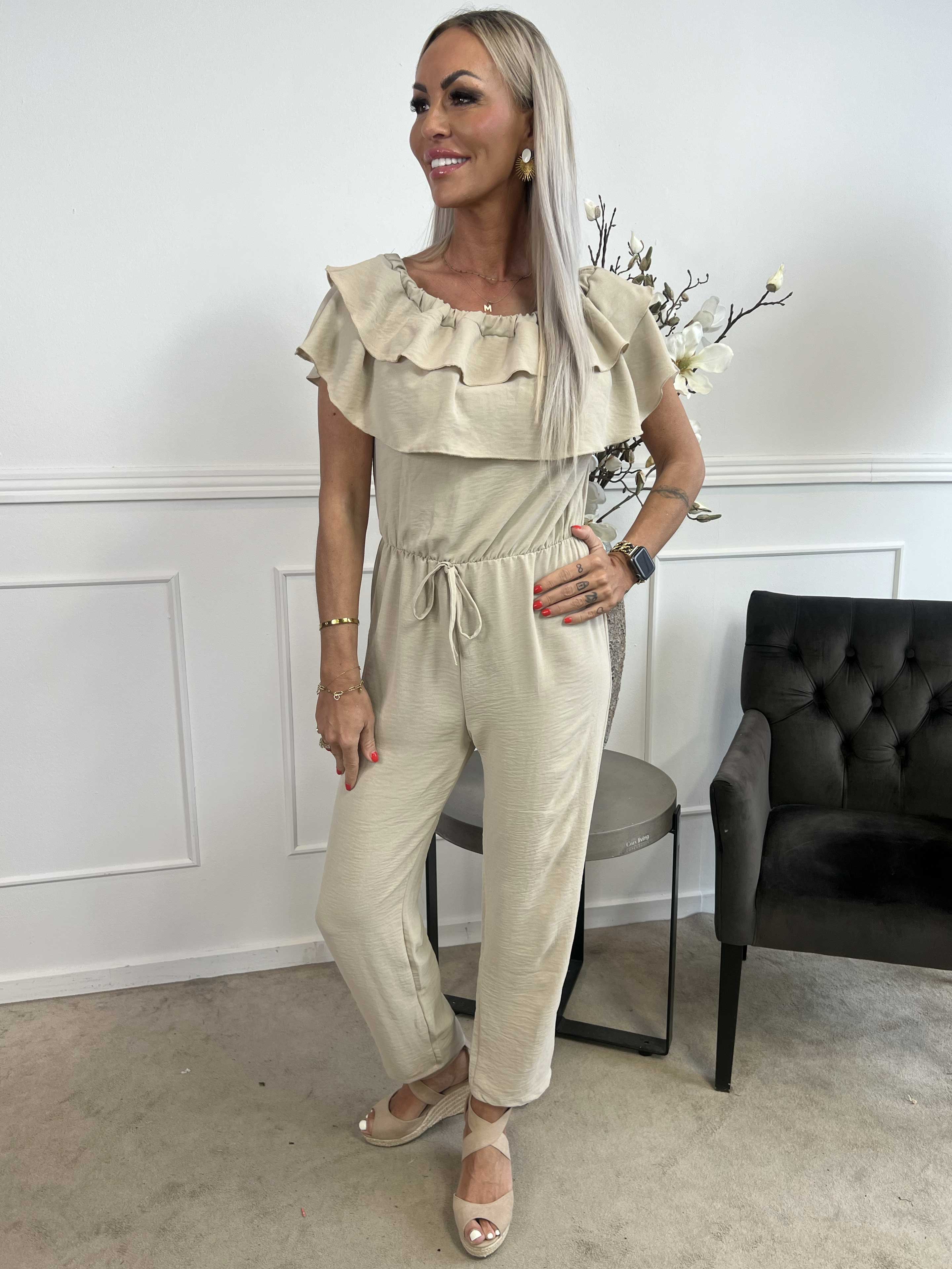 Loulou - Byxdress med volang och resårfåll
