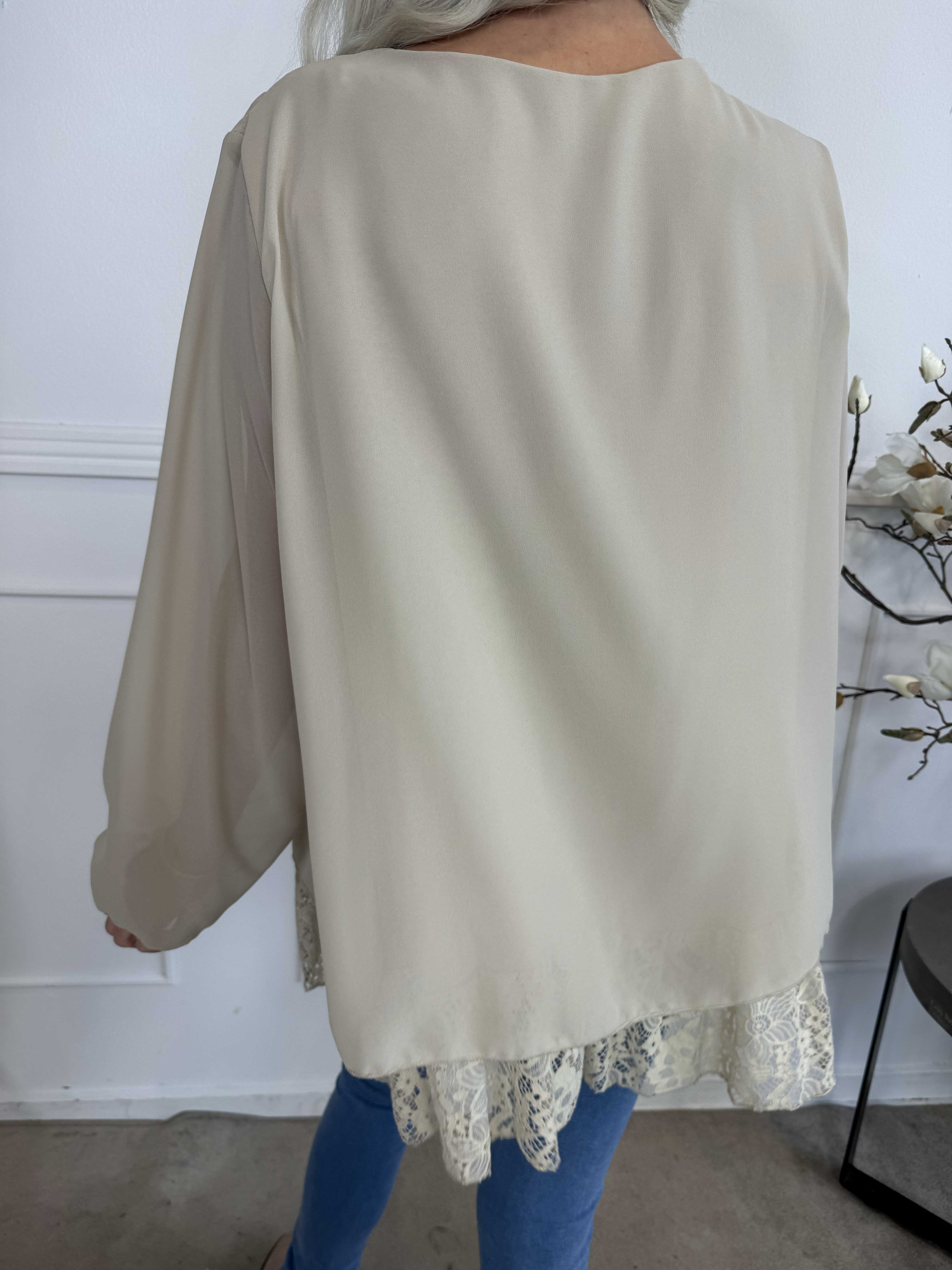 Luby Lace - Tunika i chiffong med spets i nederkant