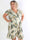 Savina Botanic S/S - Blommig plus size klänning med omlott och volangärmar