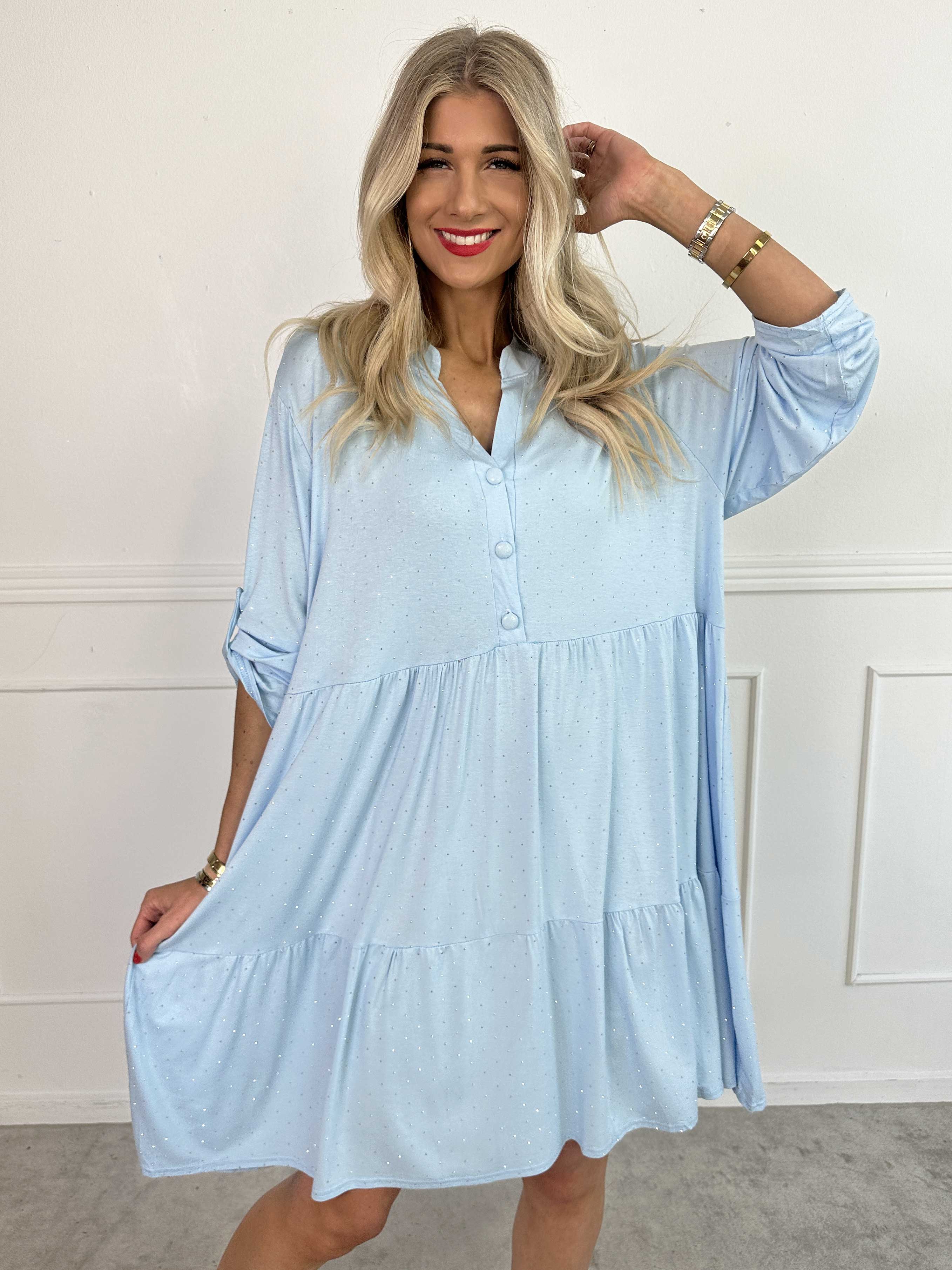 Milano Crystal Midi - Klänning med lager på lager look i viskos med similisten
