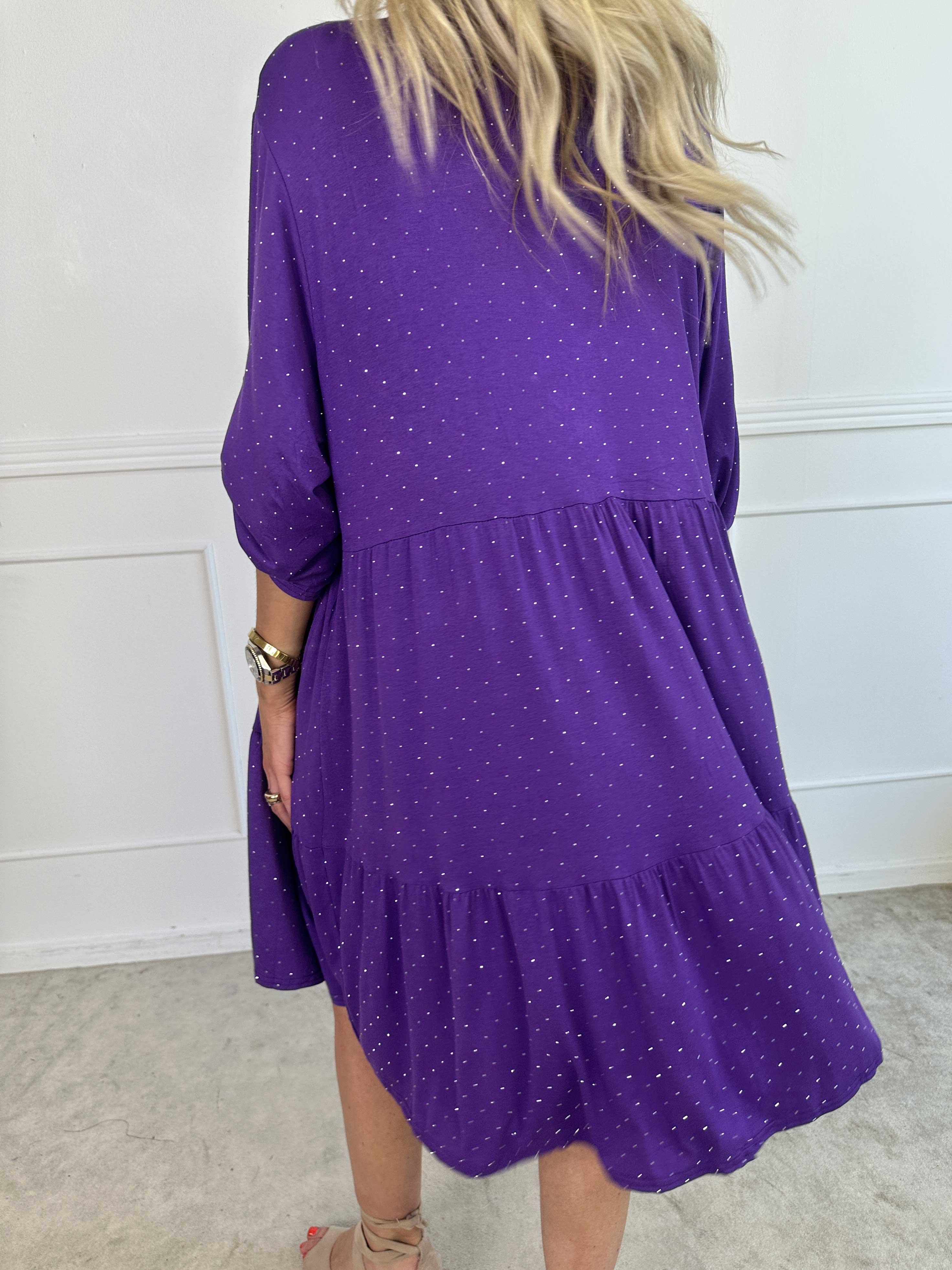 Milano Crystal Midi - Klänning med lager på lager look i viskos med similisten