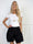 Pams Broderie Shorts - Højtaljede plus size shorts i broderie anglaise