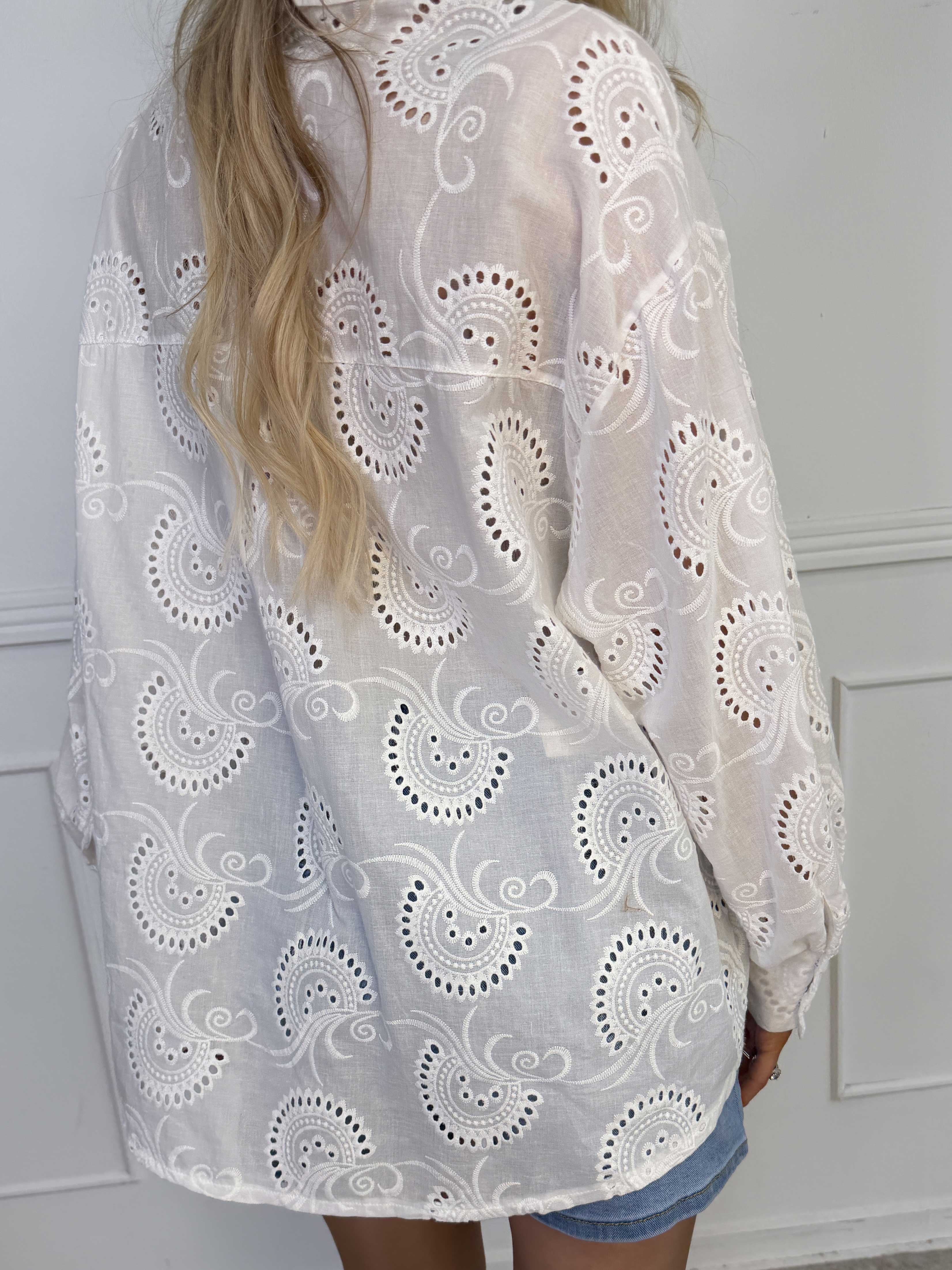 Lona Broderie - Broderie anglaise skjorte i viskose