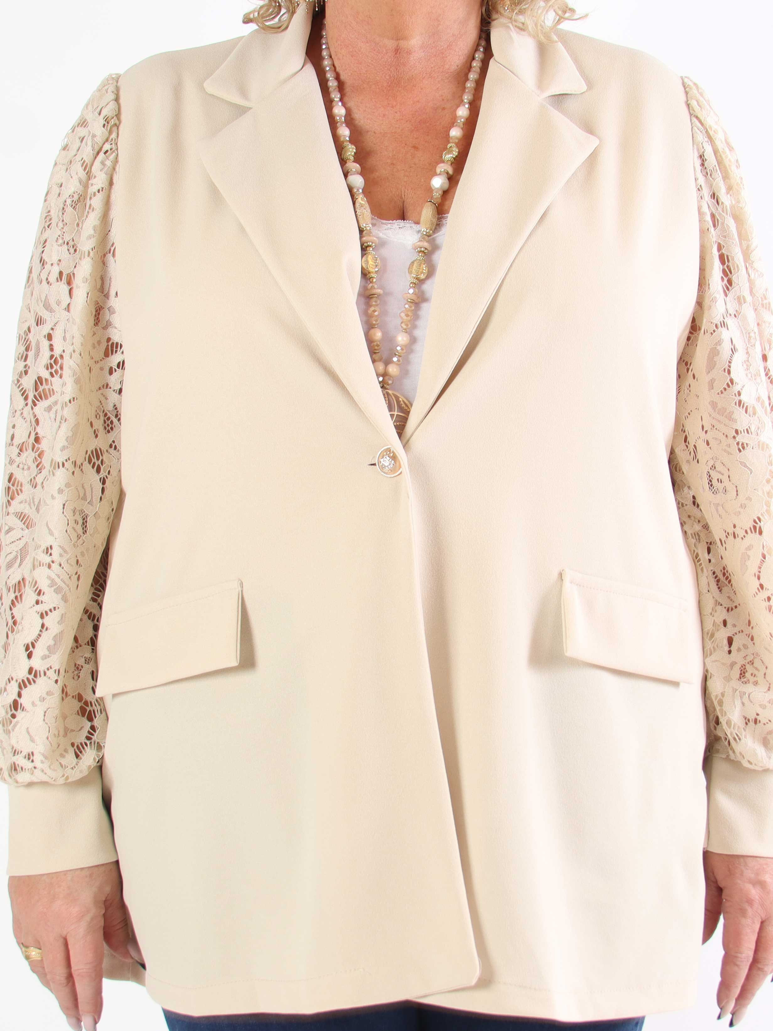 Kata Lace - Oversized blazer med ärmar i spets
