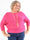 Paulina - Stickad blus i plus size med glittertrådar och rosett