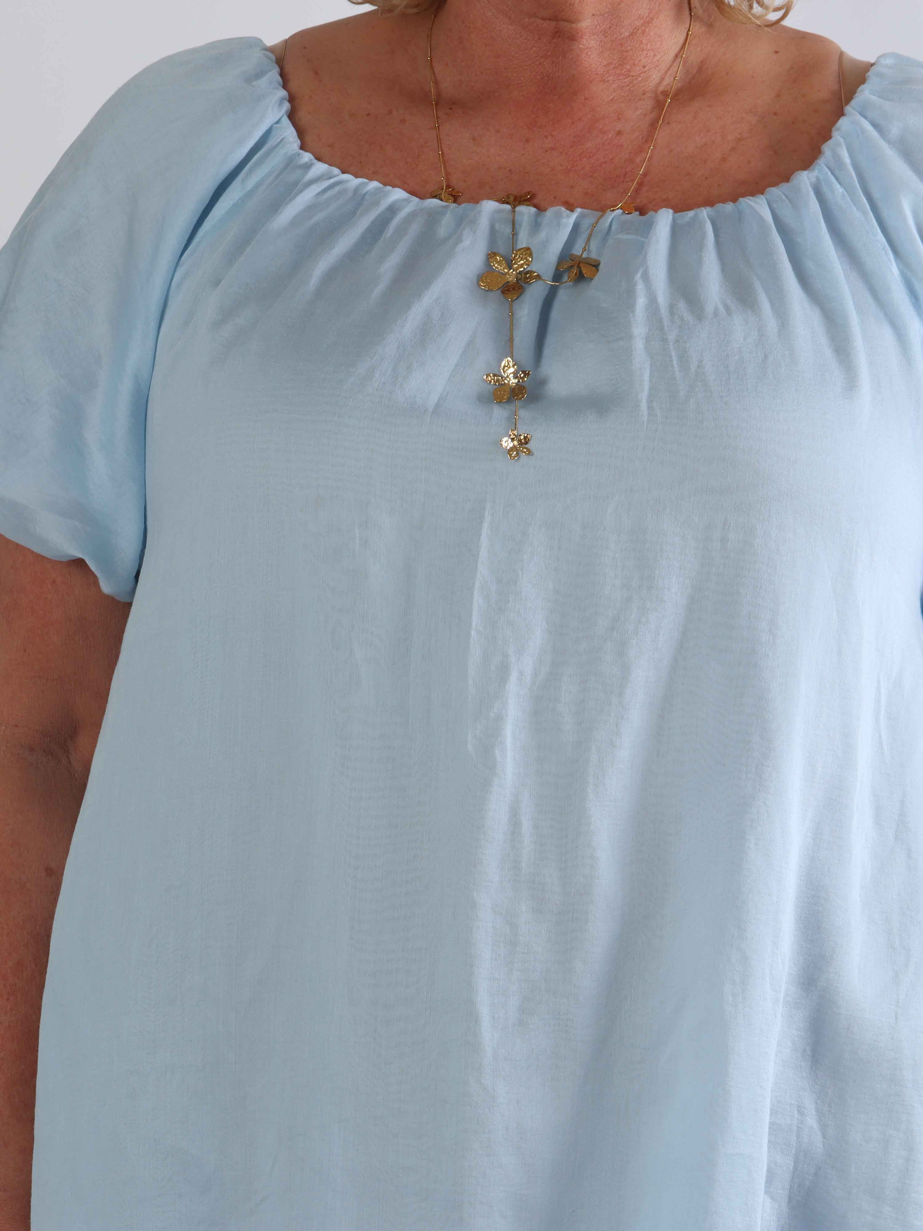 Isabel - Luftig plus size kjole i viskose med let puf-effekt