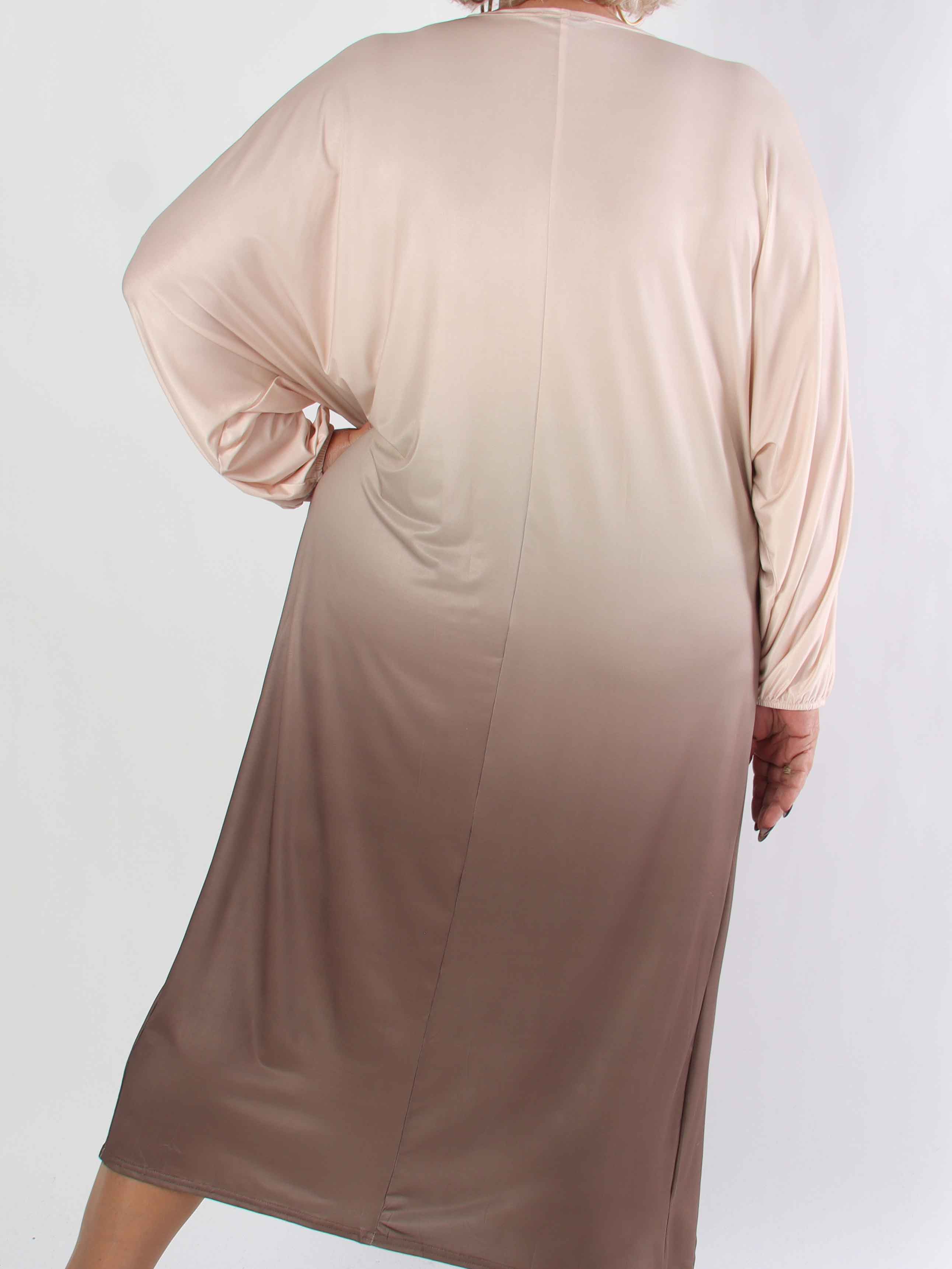 Ismene - Lång plus size tunikaklänning i flera färgnyanser