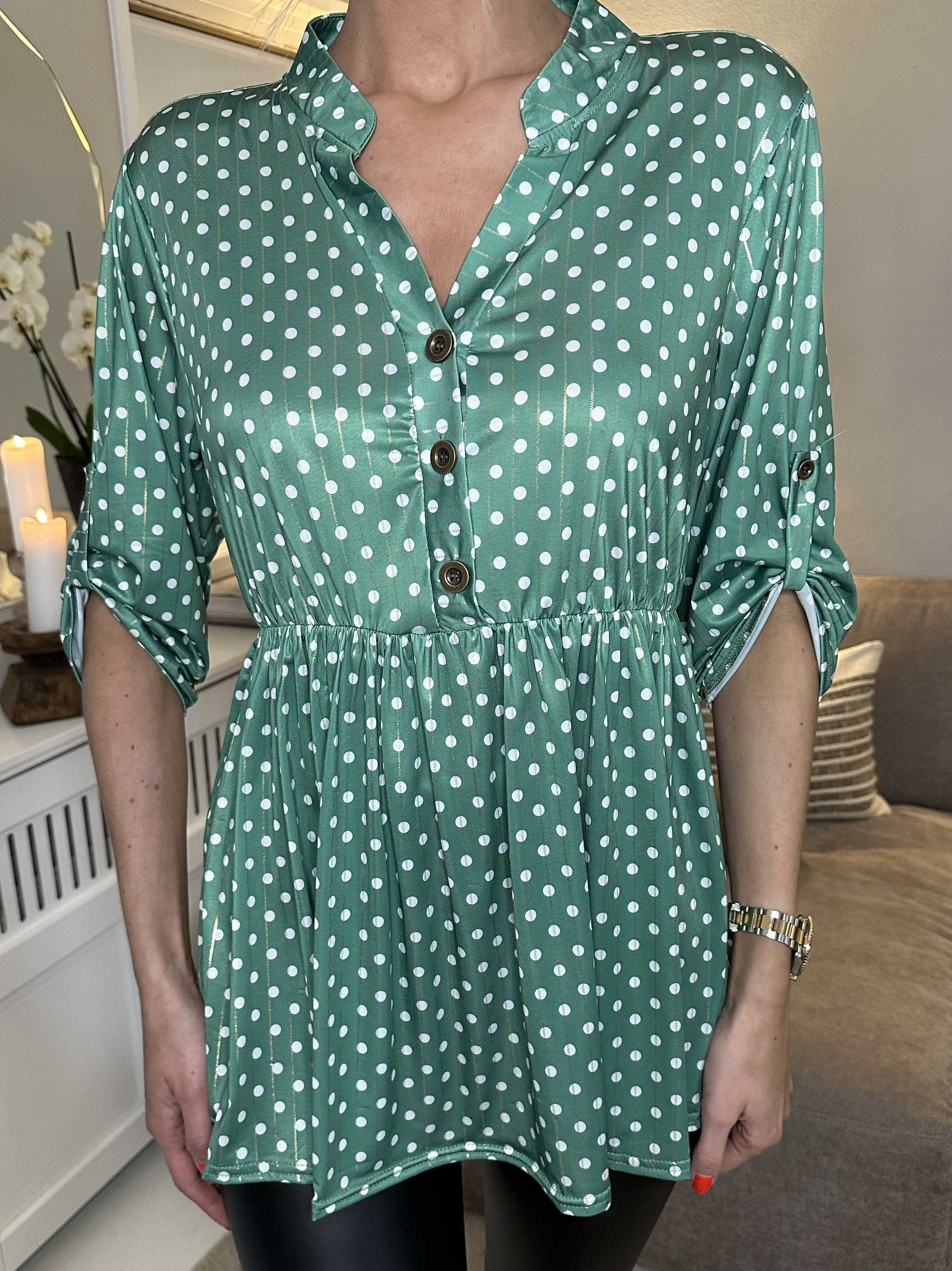 Katja Dot - Elastisk tunika med prickar och resår i midjan
