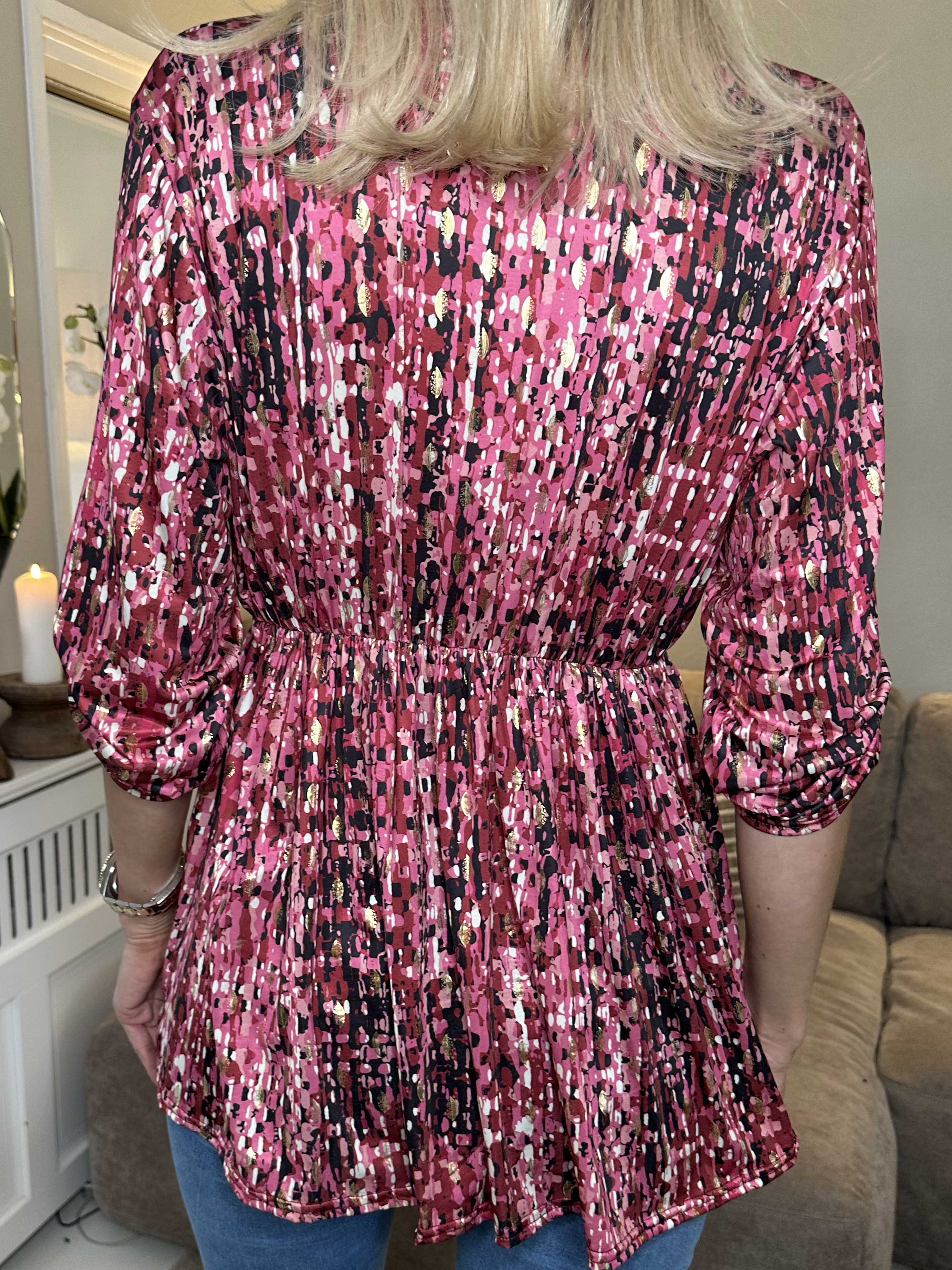 Katja Pattern - Elastisk mönstrad tunika med resår i midjan