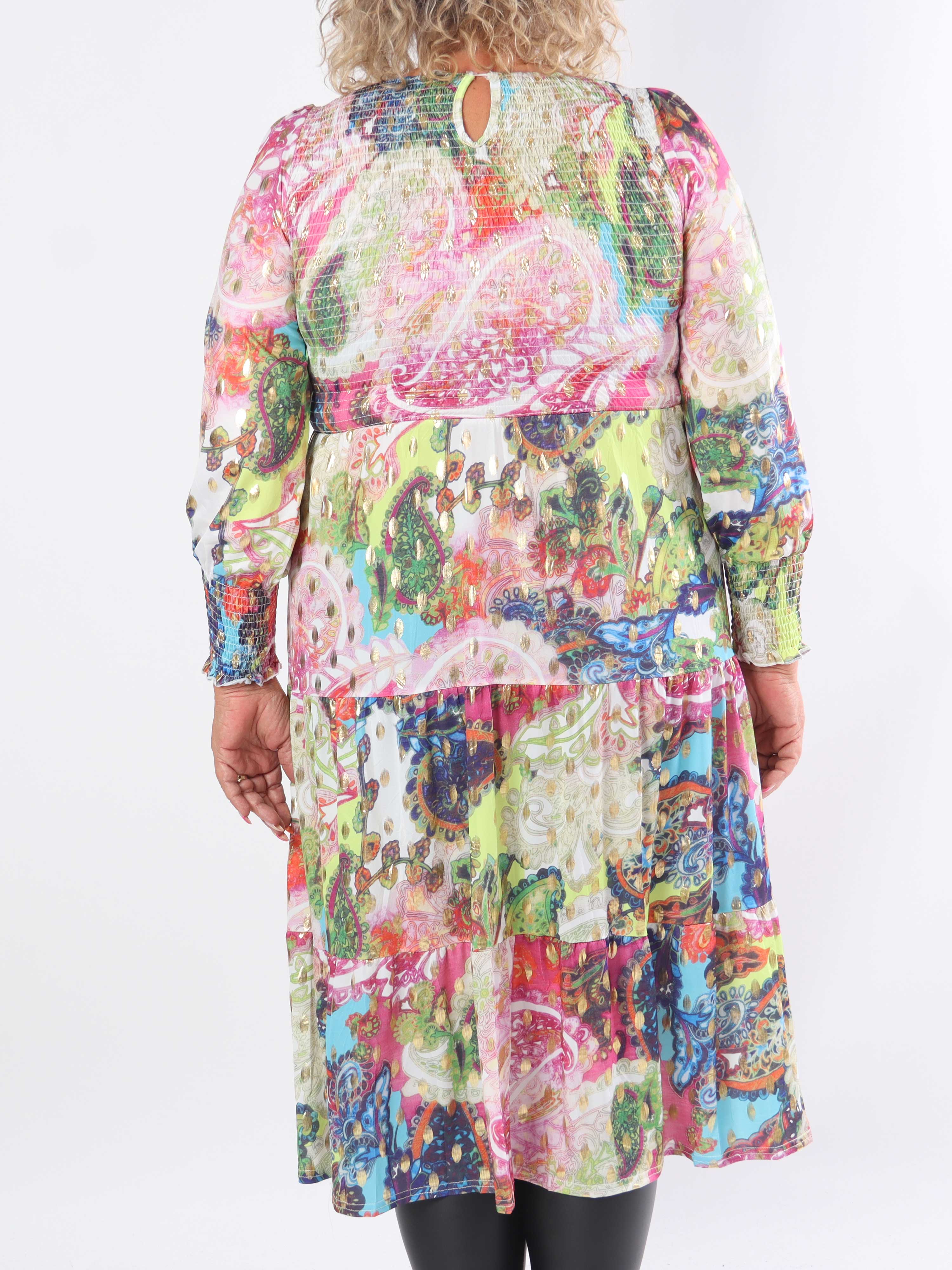 Kelly Elements Long - Elastisk plus size-klänning med smock över bröstet