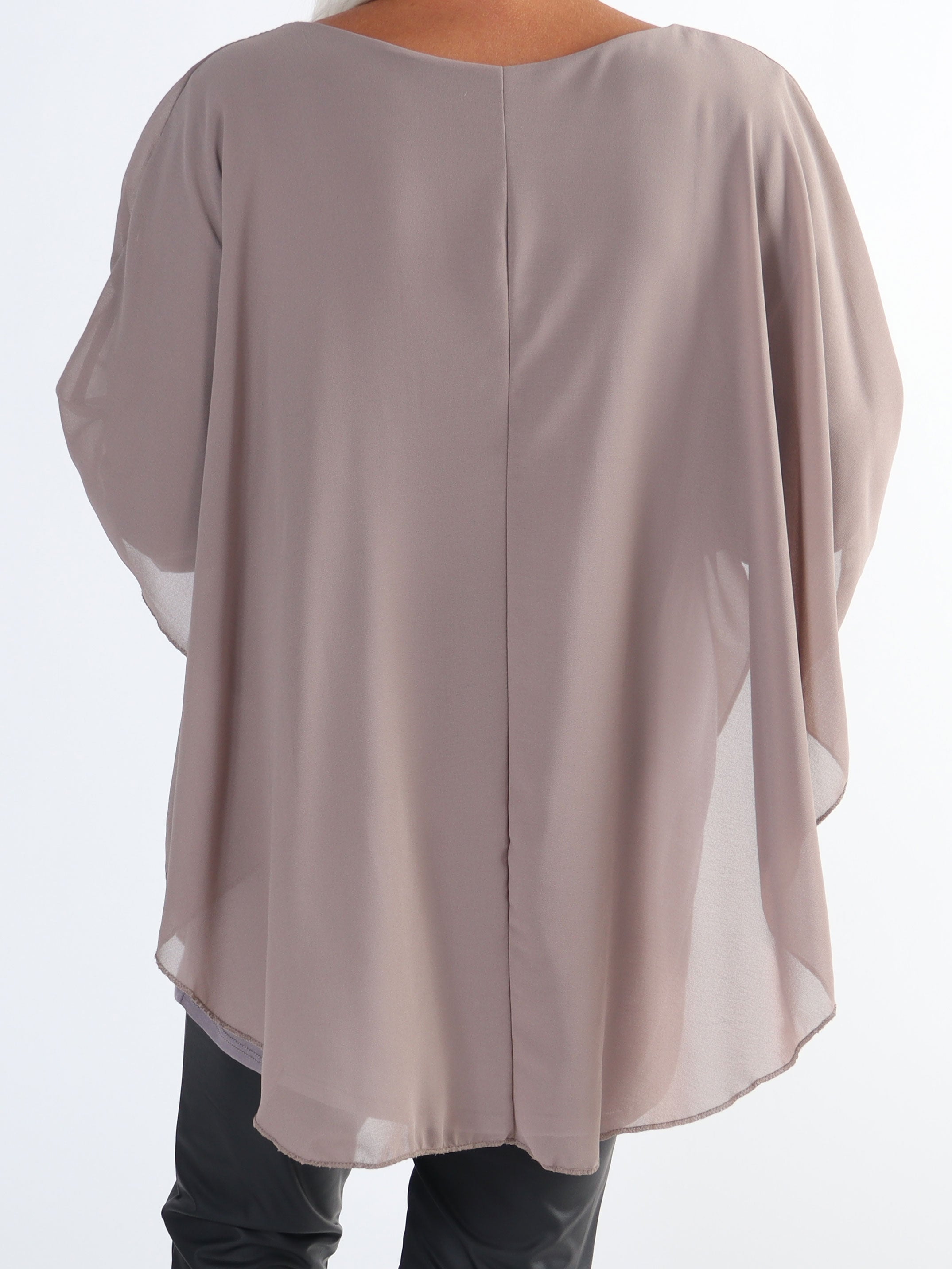 Kenya Shirt - Plus size tunika med chiffonglager