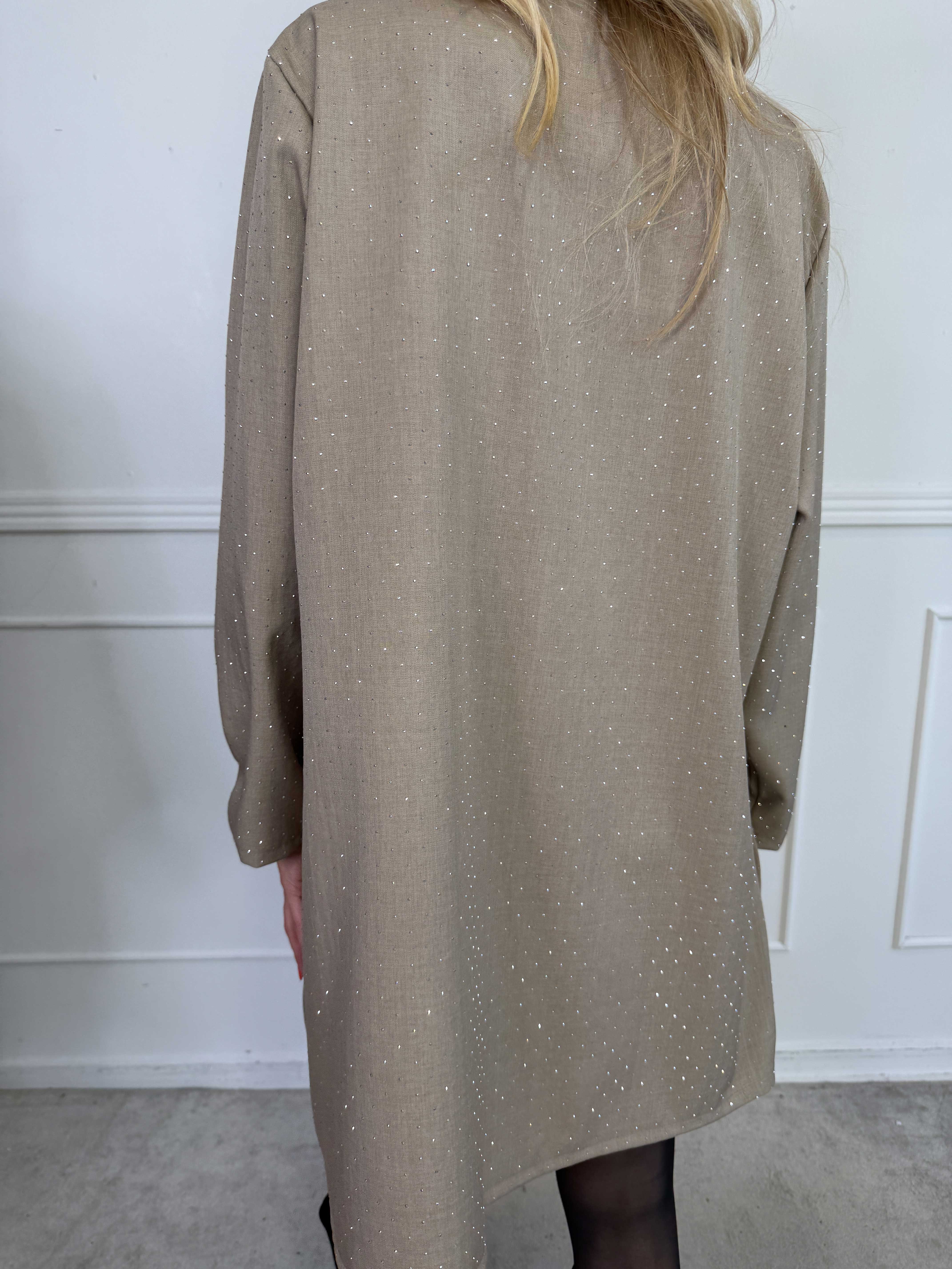 Lanthe long - Lång kavaj med strass