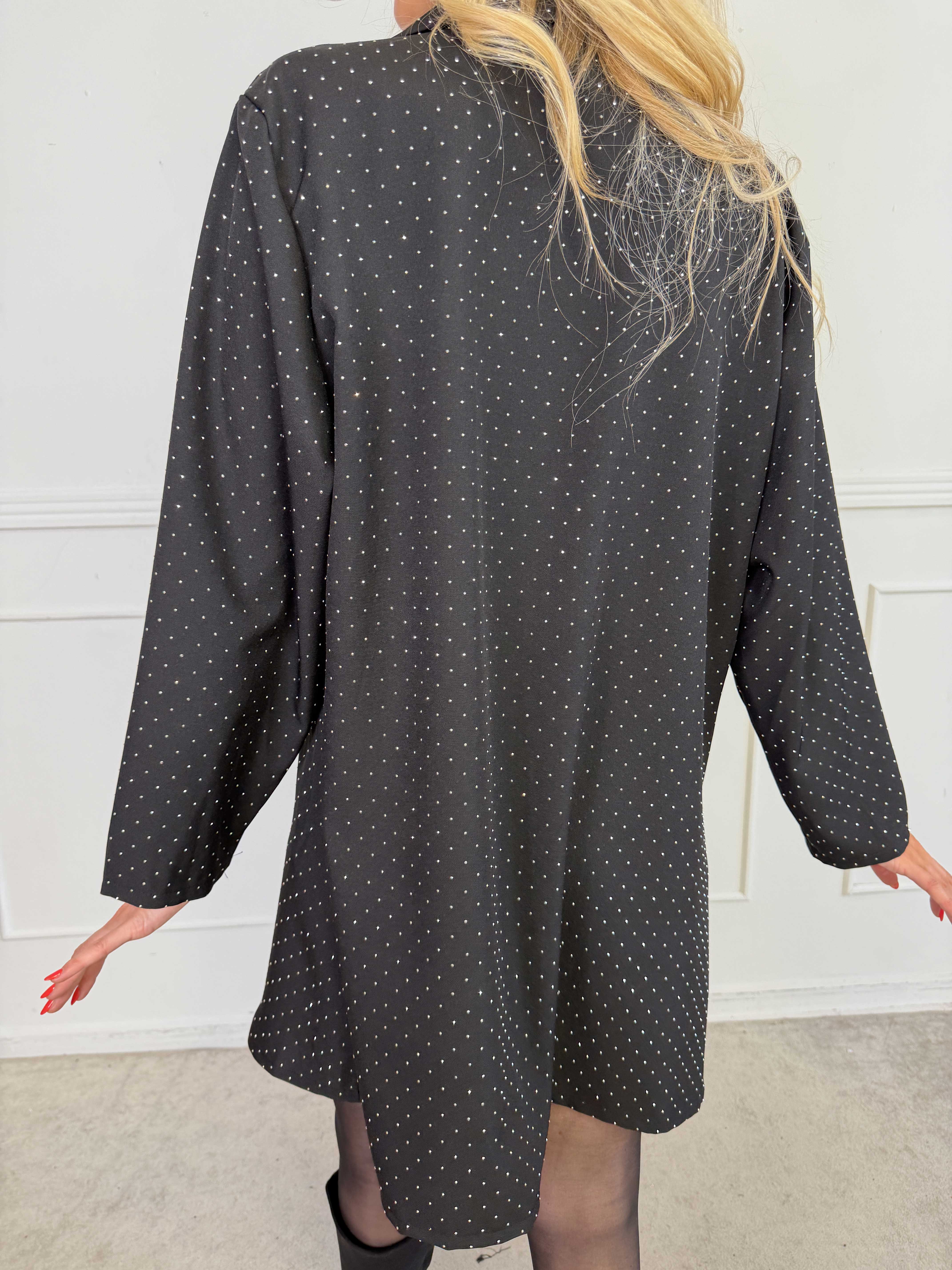 Lanthe long - Lång kavaj med strass