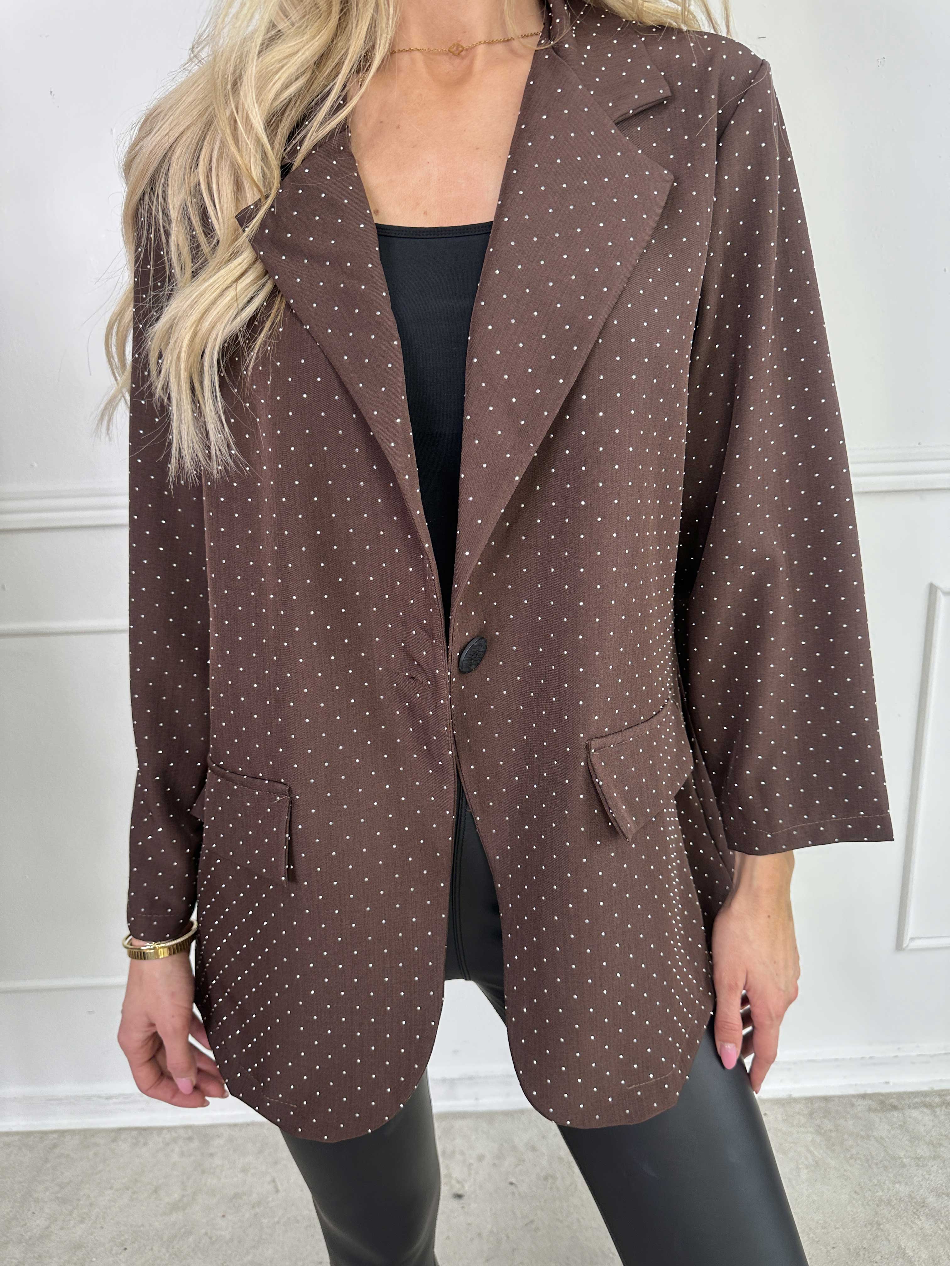 Lanthe - Kavaj med glittrande strass