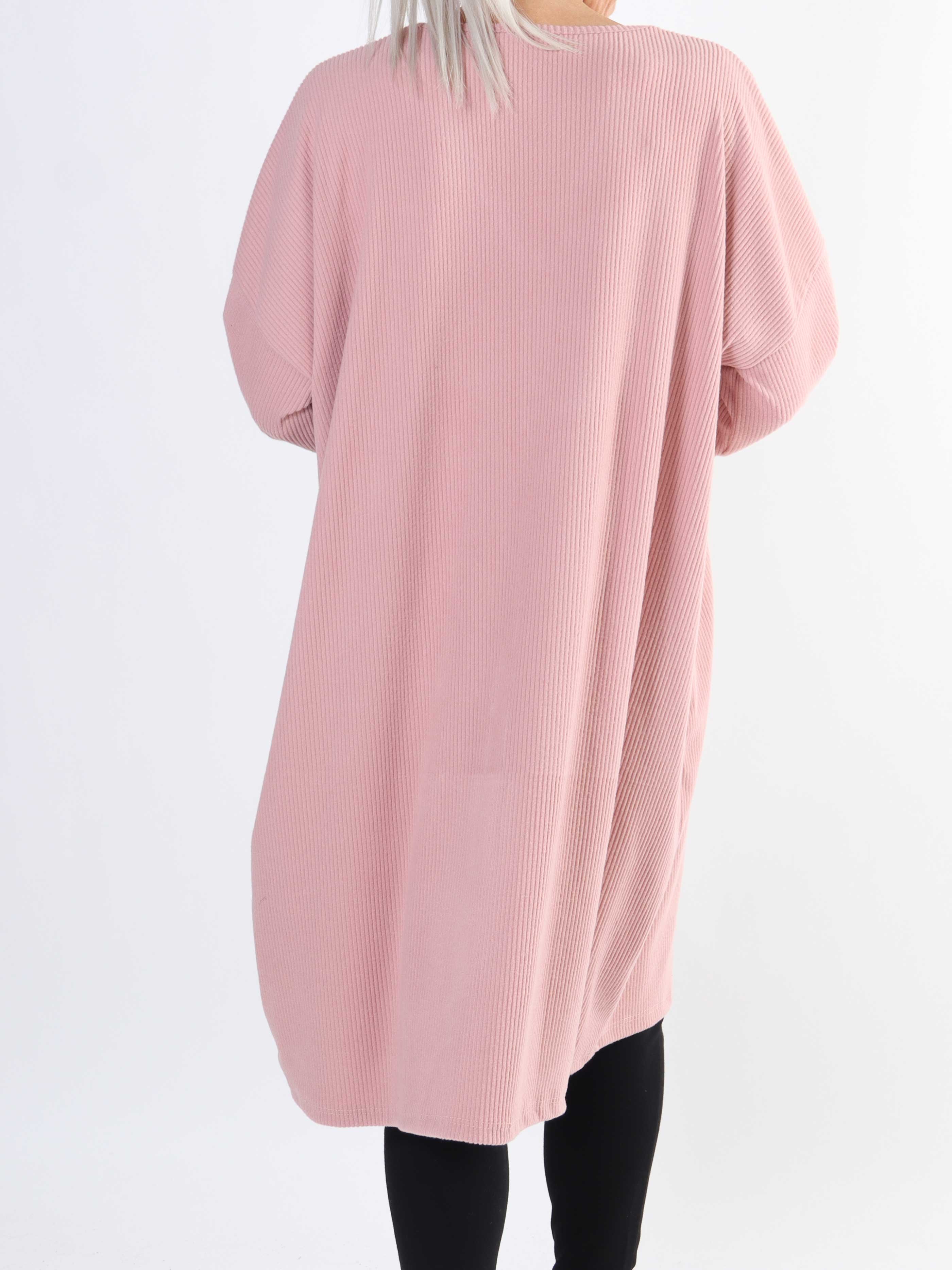 Liana - Mjuk plus size-klänning i ribb med dragkedja
