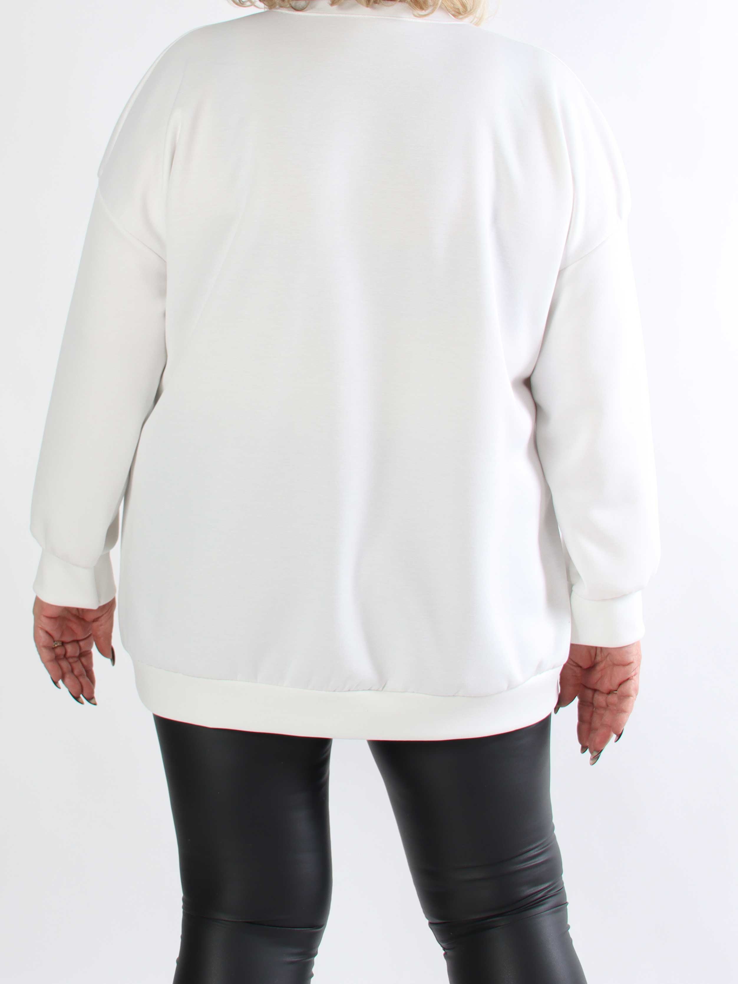 Lindsay - Blød plus size sweatshirt med SOHO skrevet på brystet