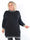 Liora - Plus size kjole med stribet detaljer ved halskraven, ærmerne og kjolens bund