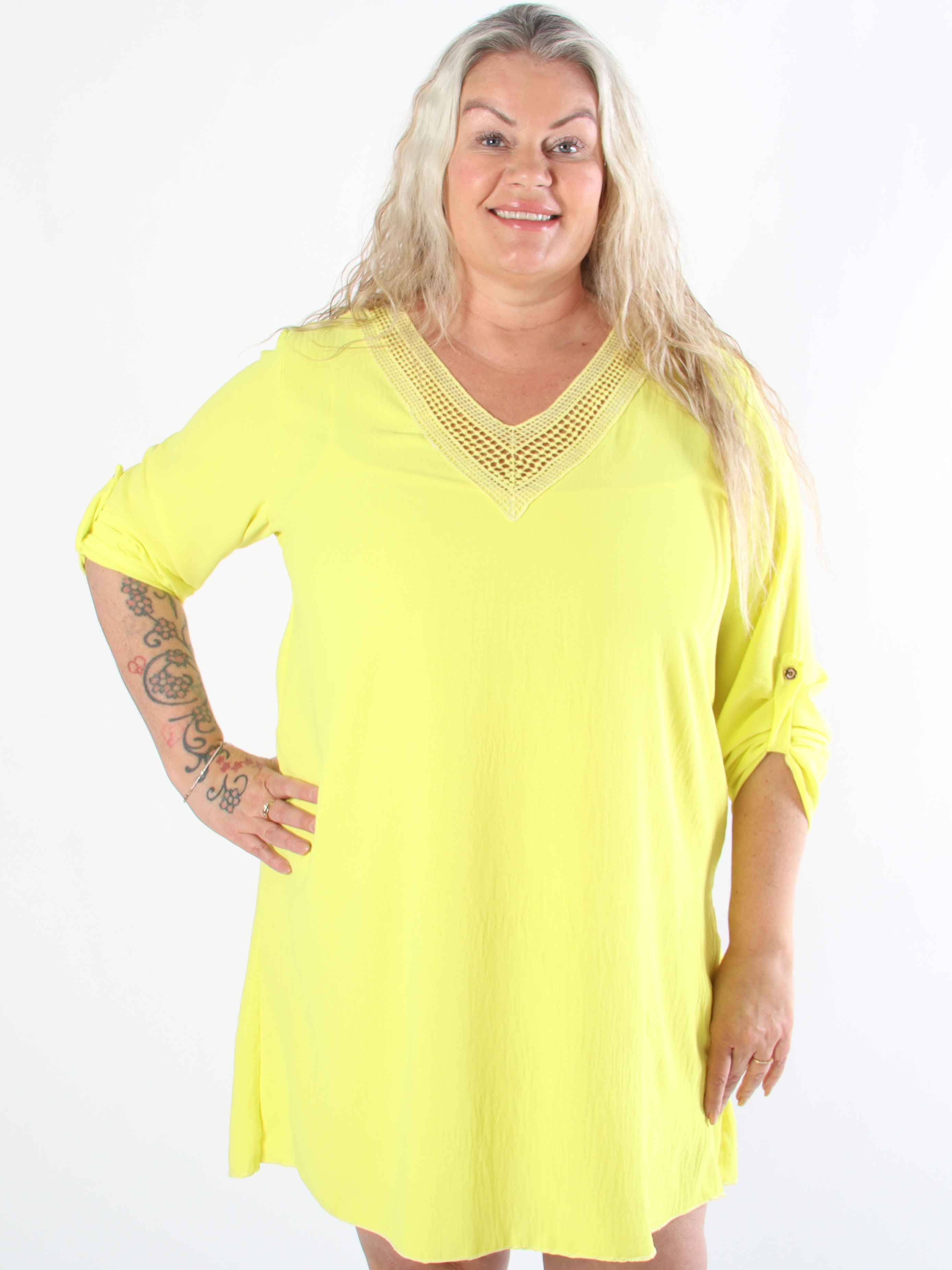 Lily - Plus size tunikaklänning i viskos med paljetter