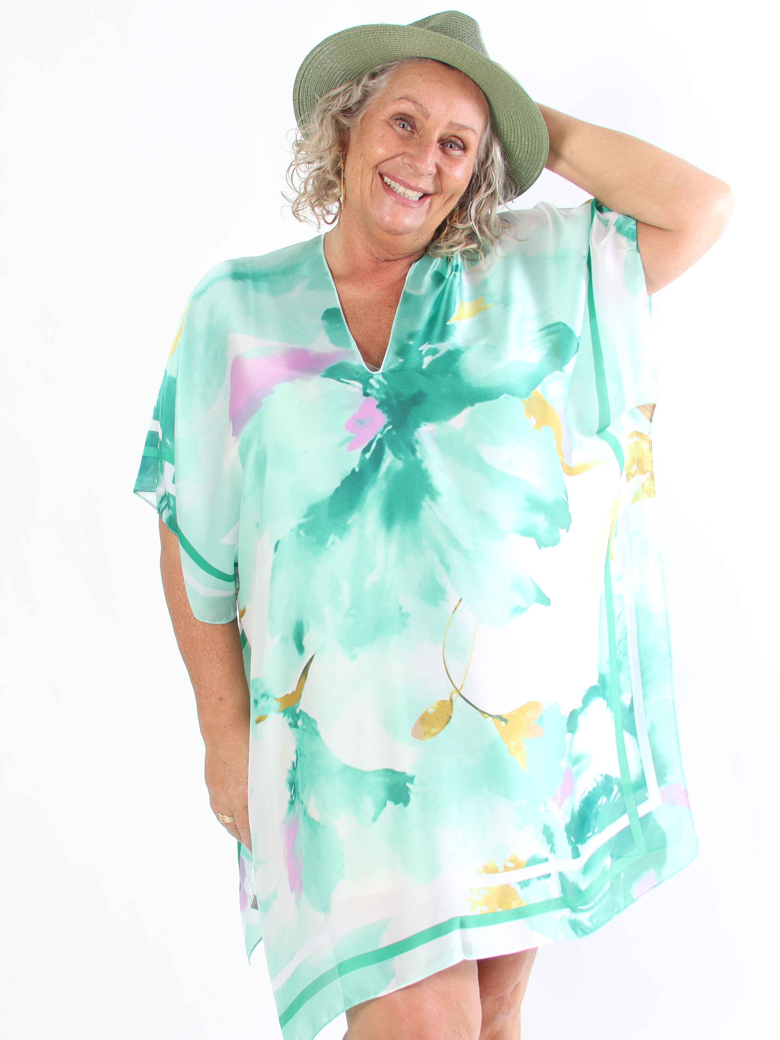 Maggie - Plus size-tunika i mjuk viskos och siden