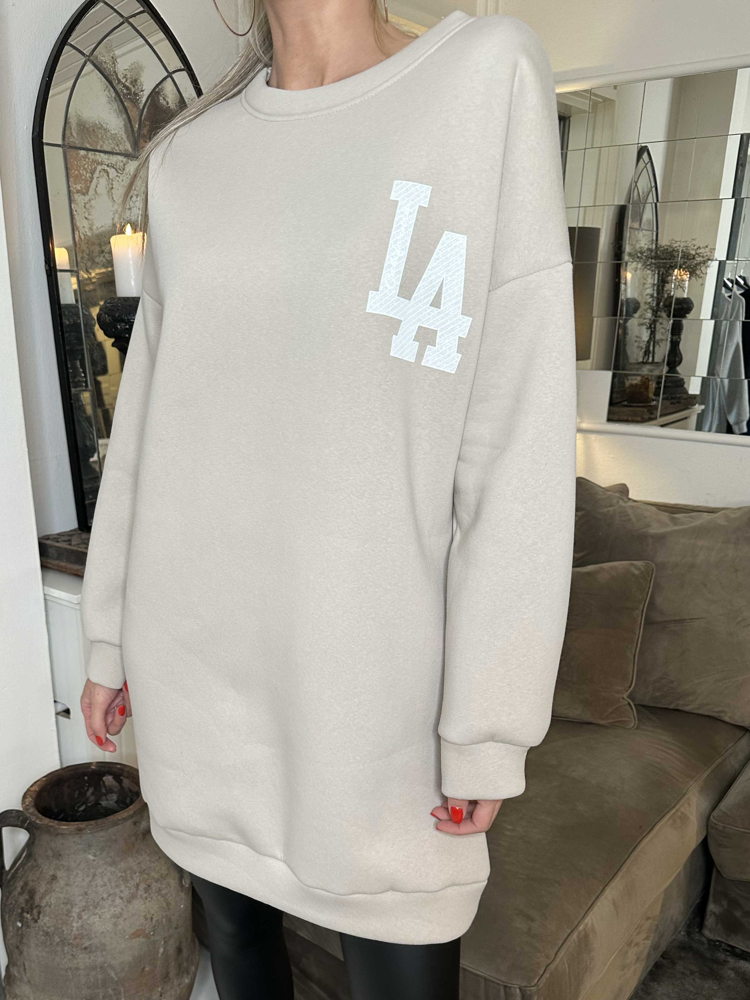 Maida - Lång sweatshirt med LA-tryck fram och bak