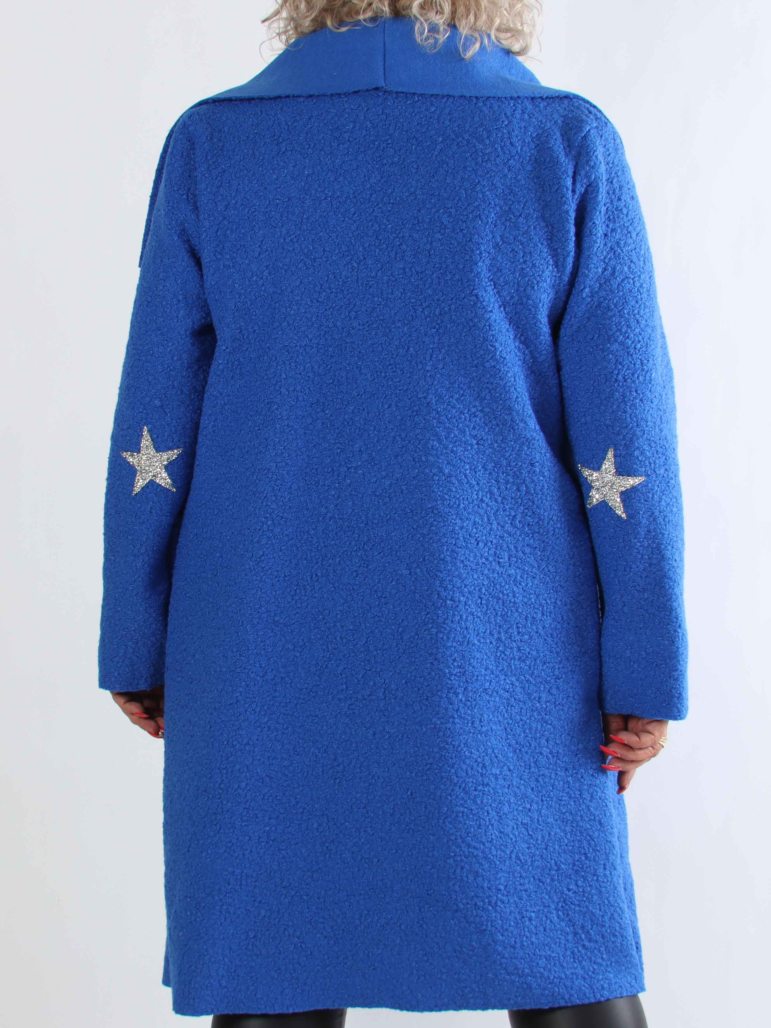 Malfrid - Plus size kappa i mjuk teddy med shiny stjärnor