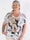 Merle - Vit V-ringad plus size T-shirt med motiv